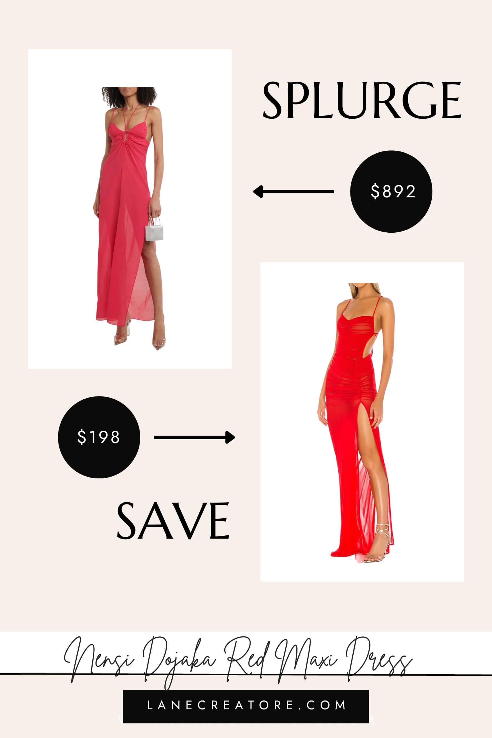 nensi dojaka red dress dupe