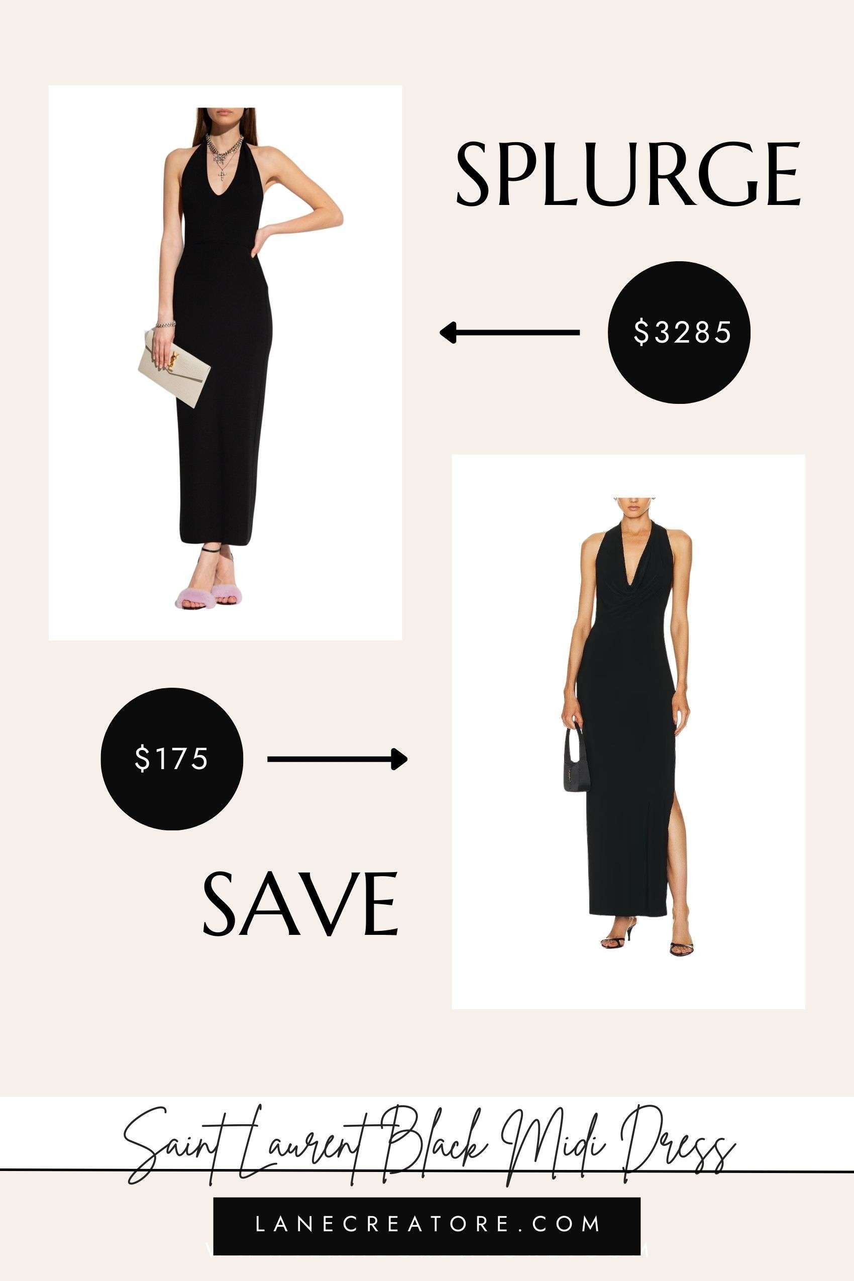 saint laurent black dress dupe