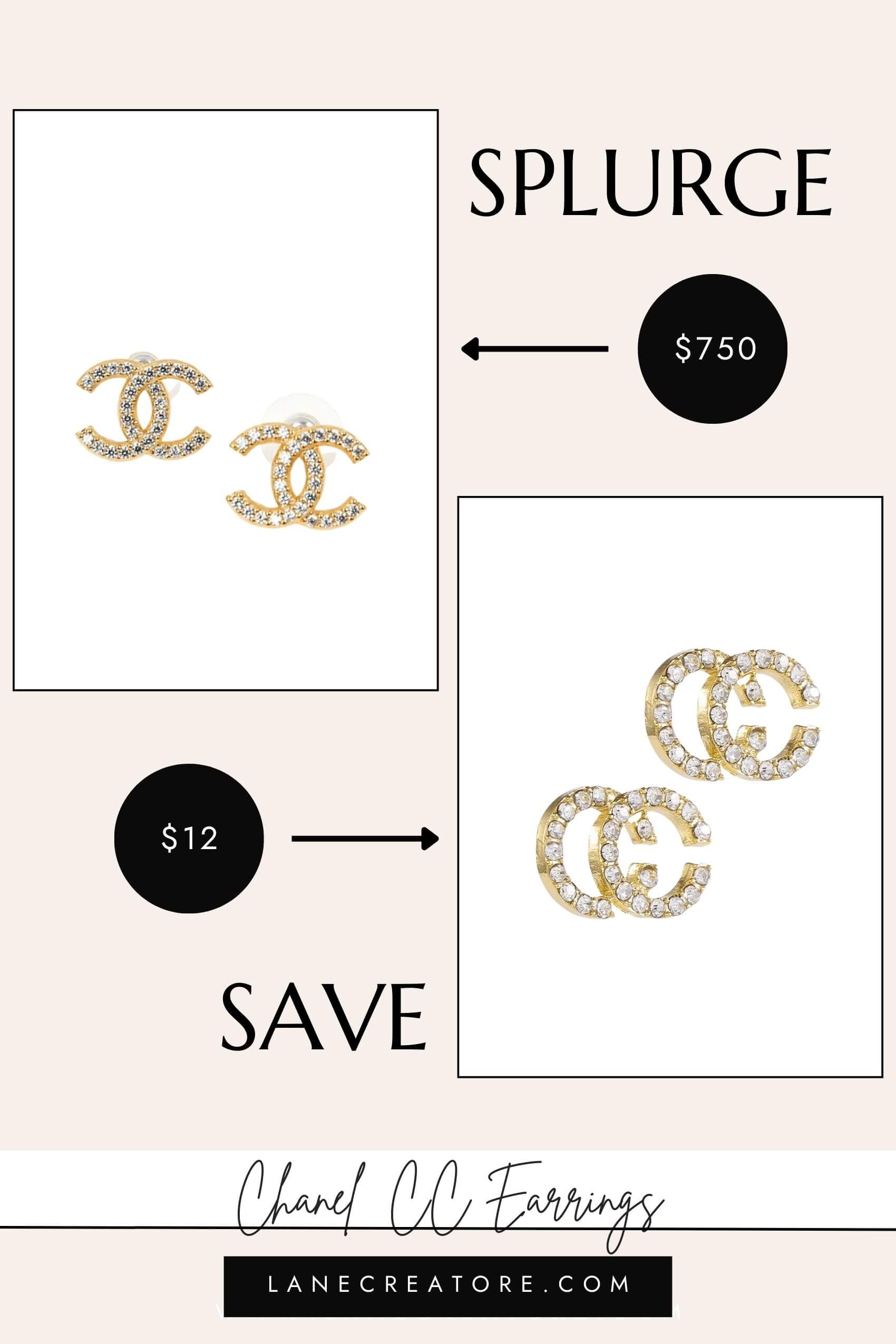 chanel cc earrings dupe