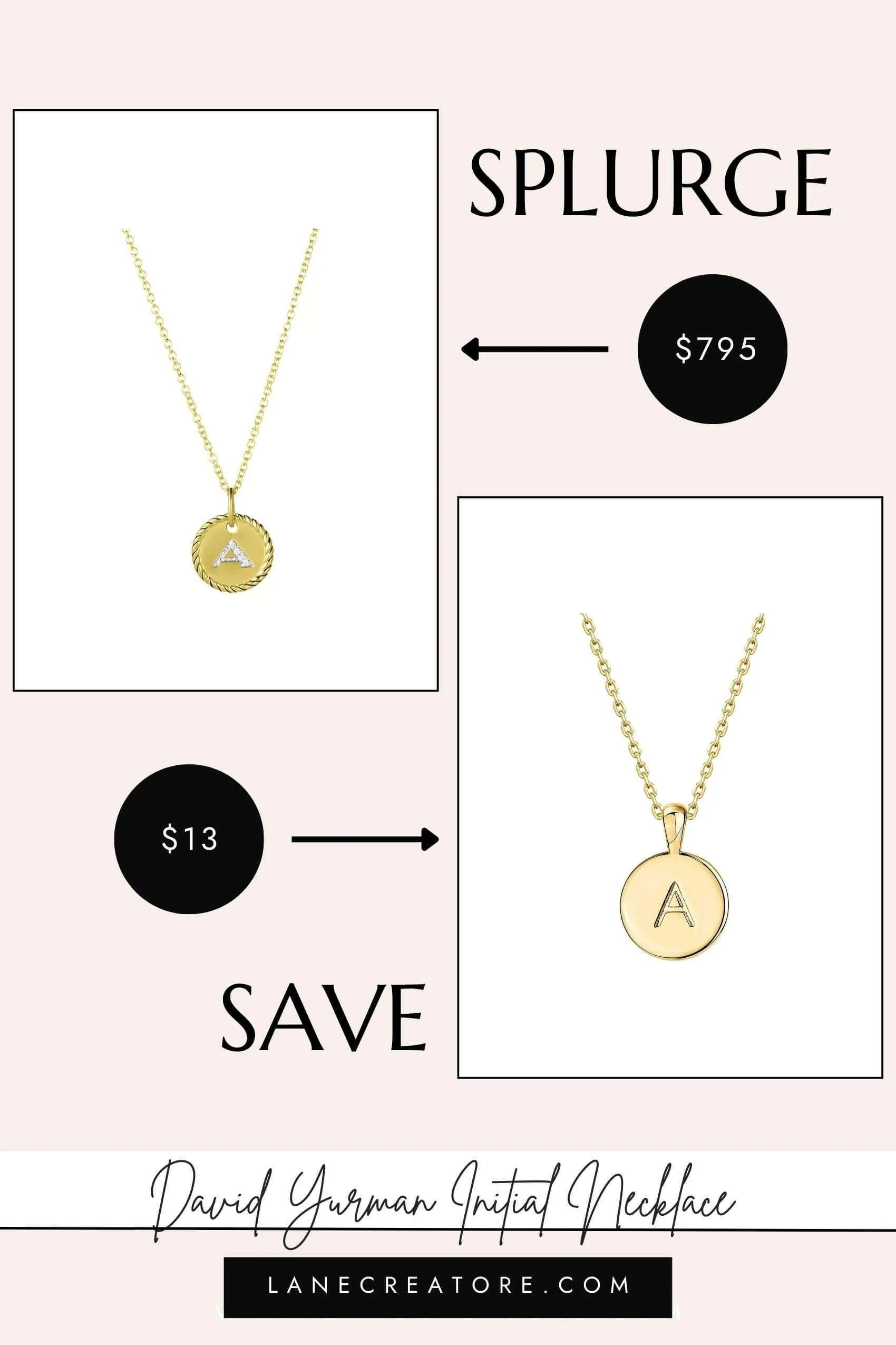 david yurman initial necklace dupe