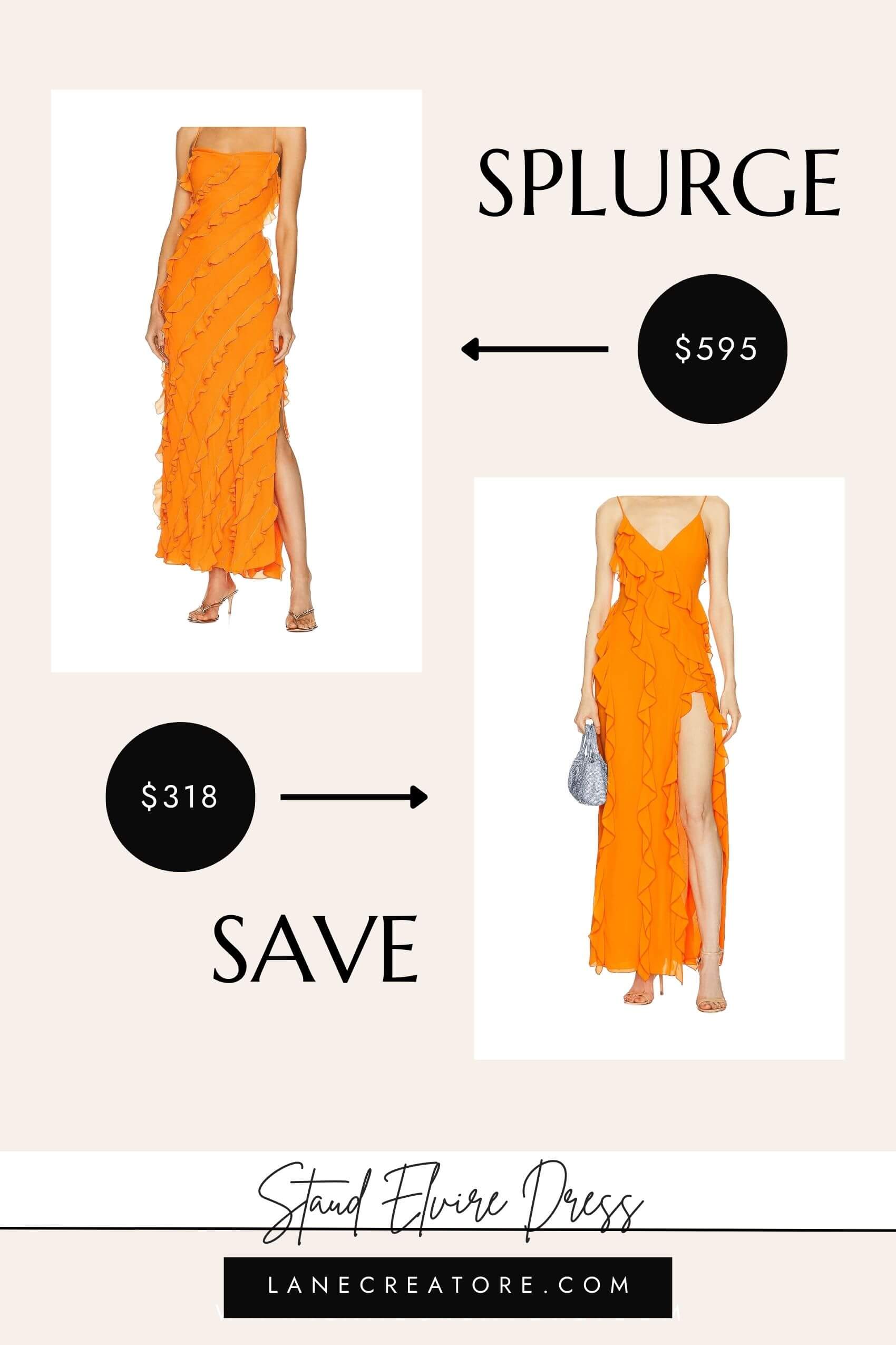 staud orange dress dupe