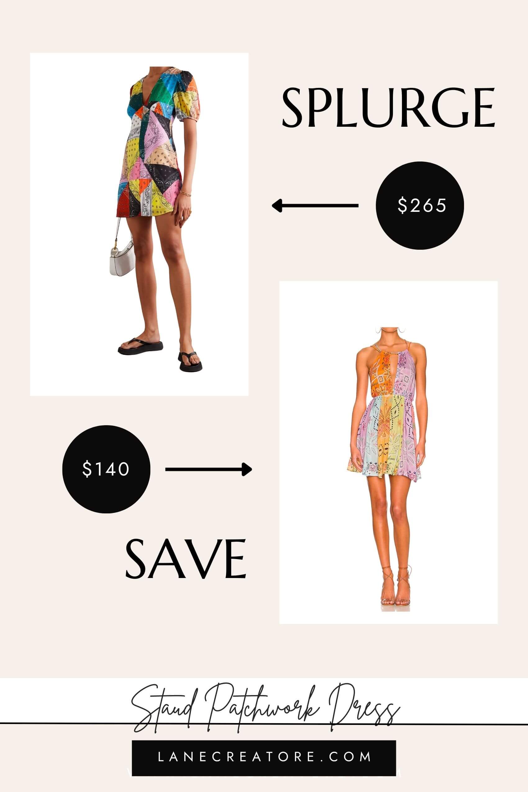 staud patchwork dress dupe