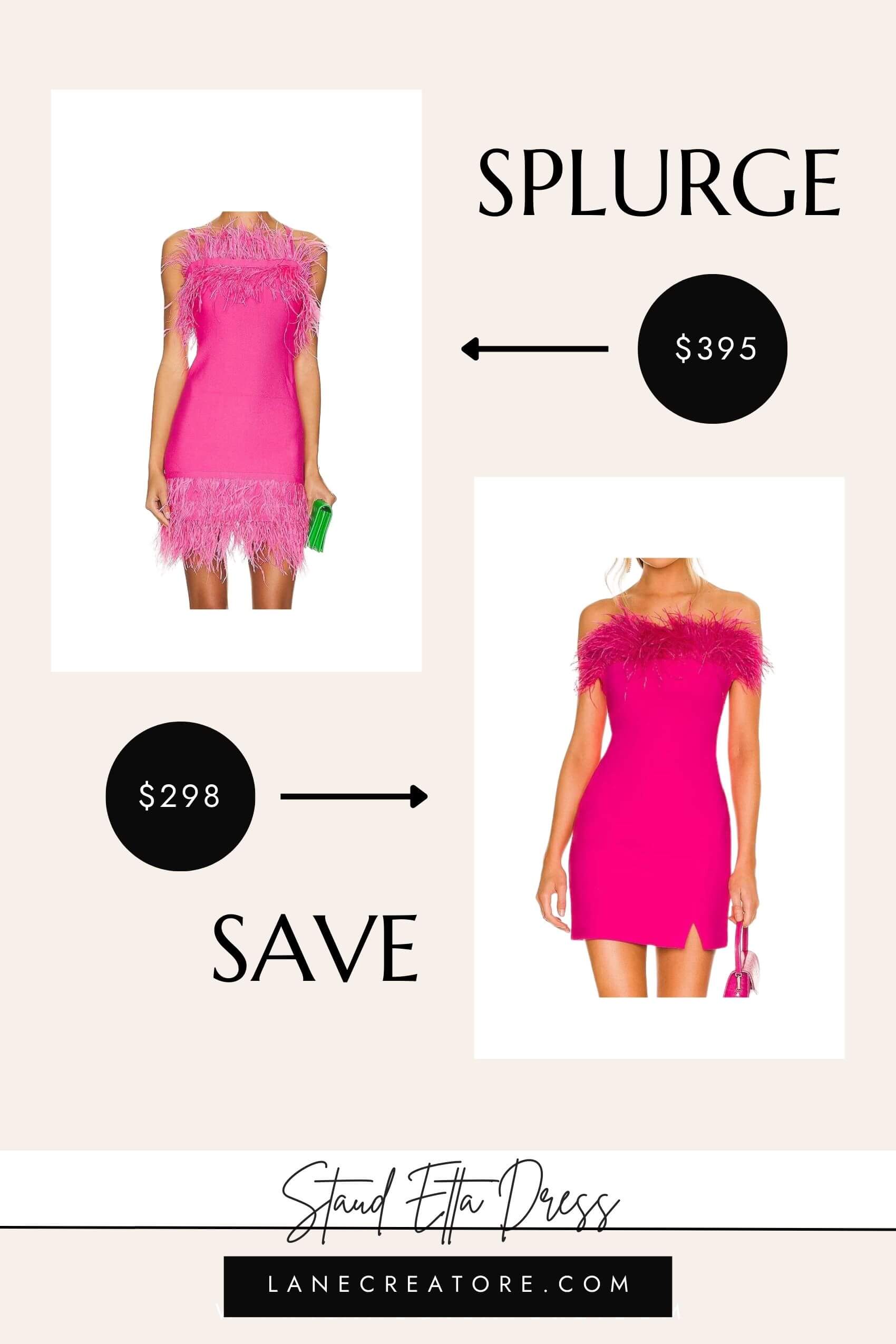 staud feather dress dupe