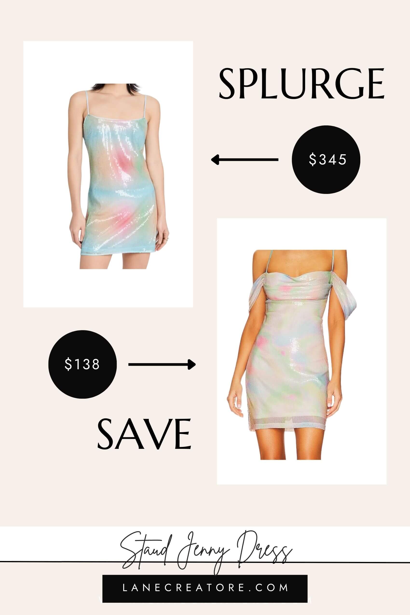 staud rainbow mini dress dupe