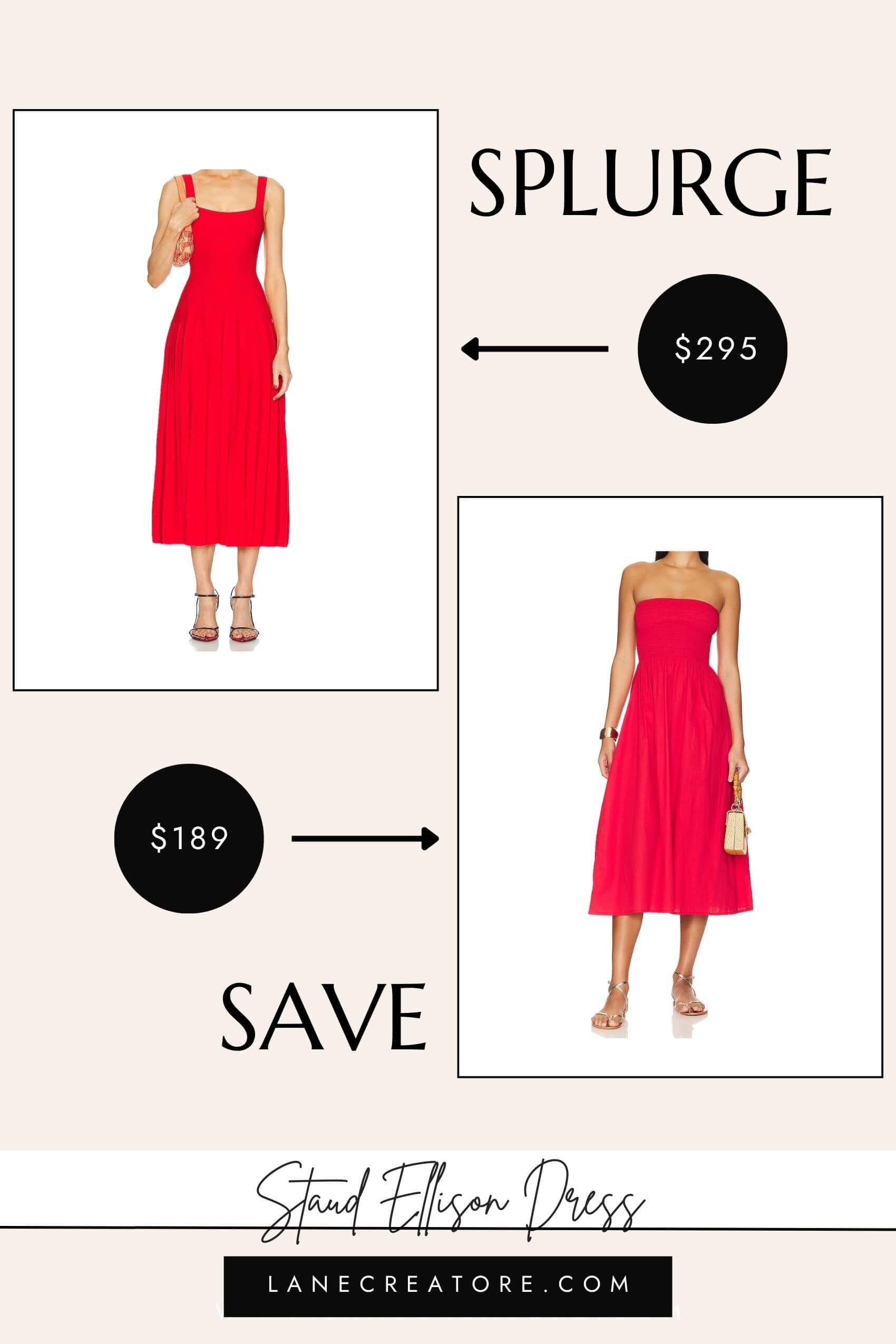 staud red dress dupe