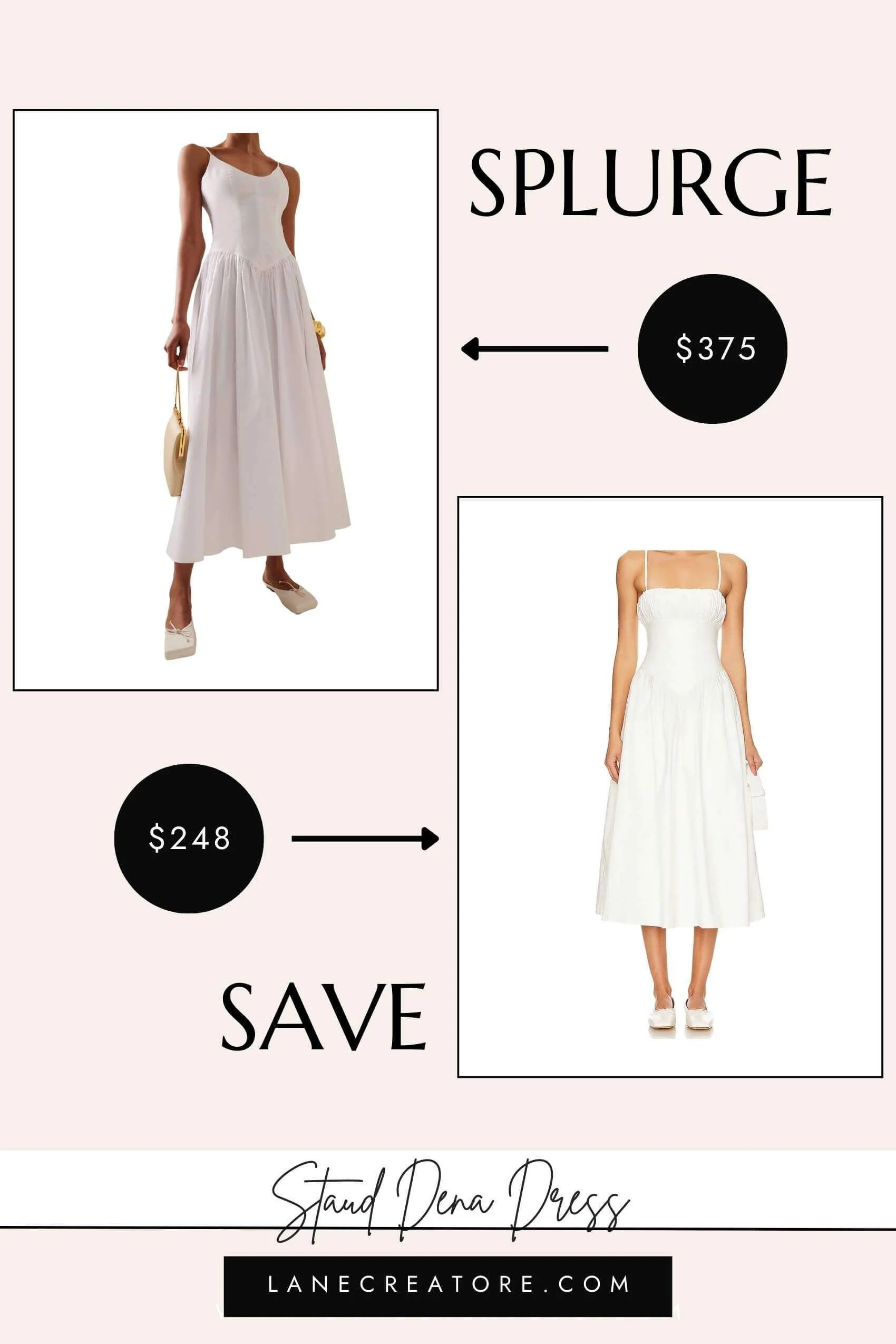 staud white corset dress dupe