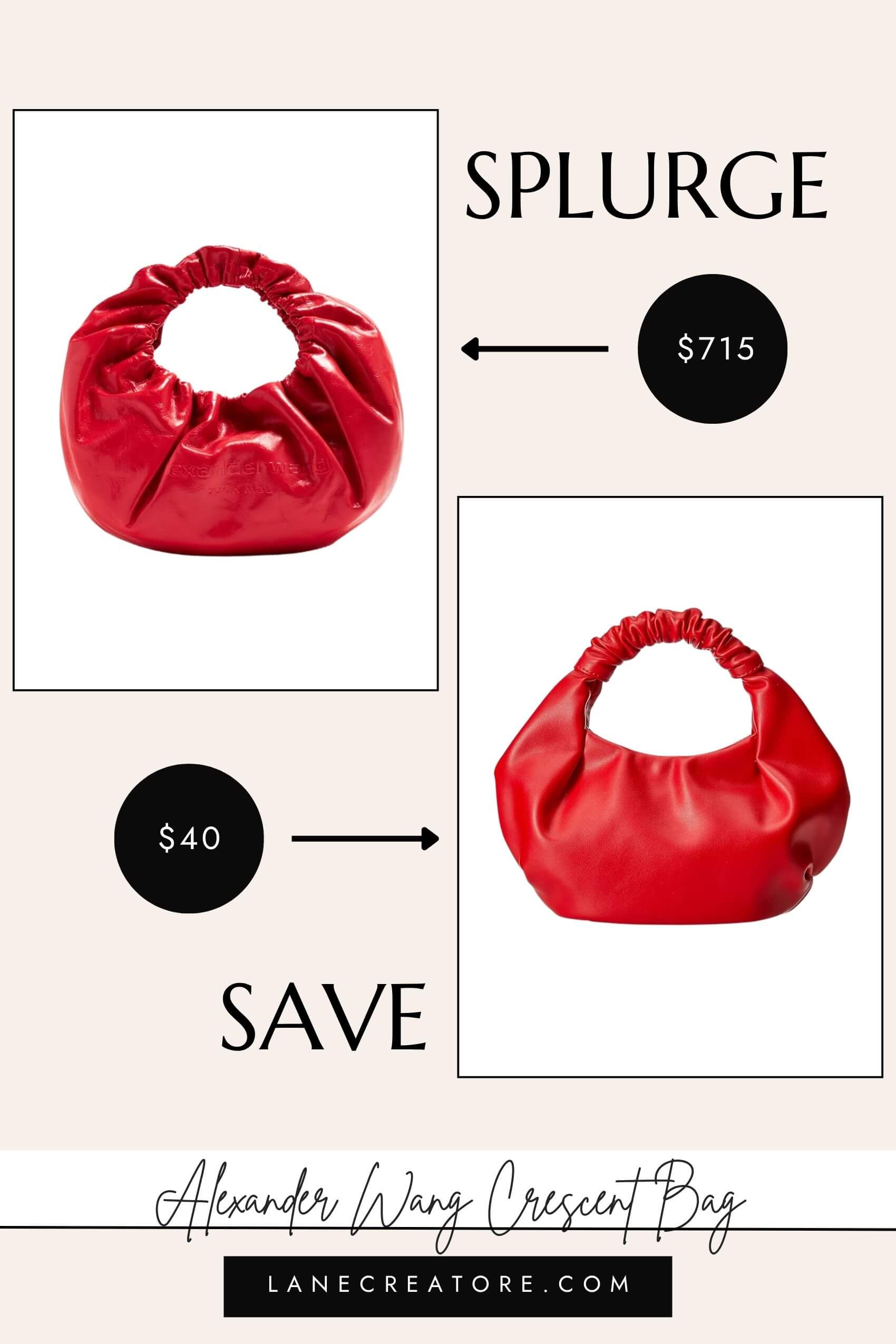 alexander wang crescent bag dupe