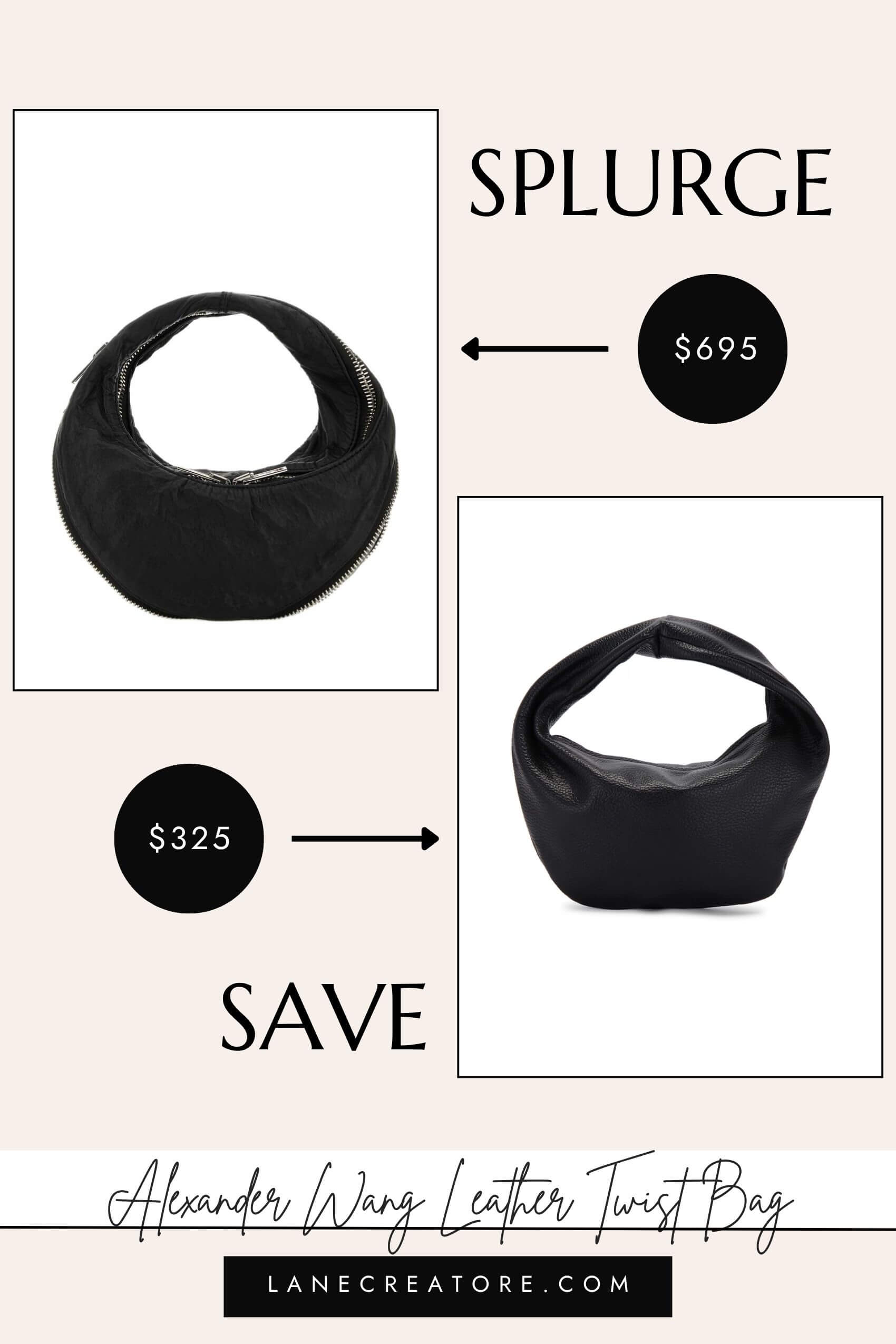 alexander wang leather twist handbag dupe