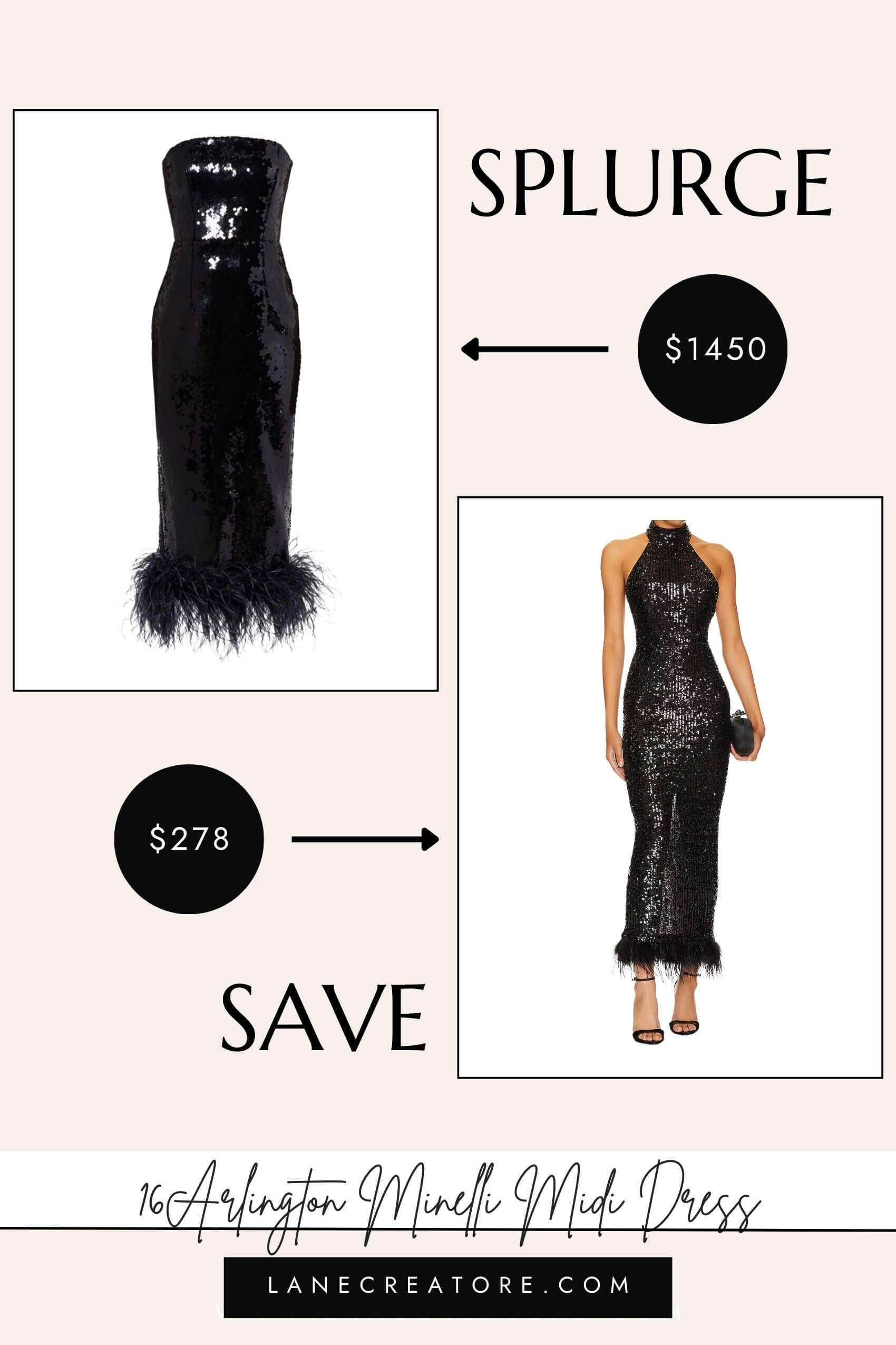 16arlington black dress dupe