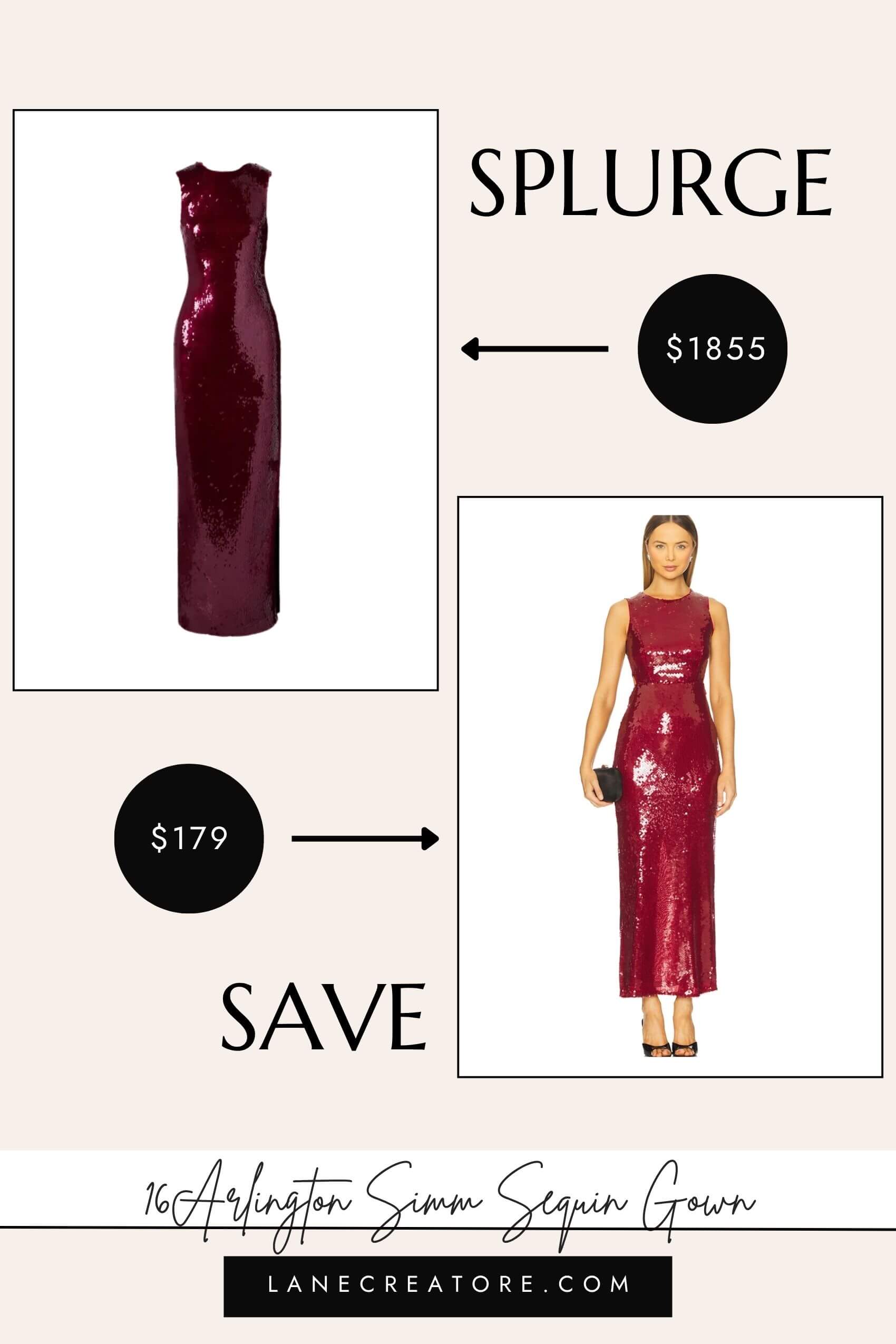 16arlington red sequin dress dupe