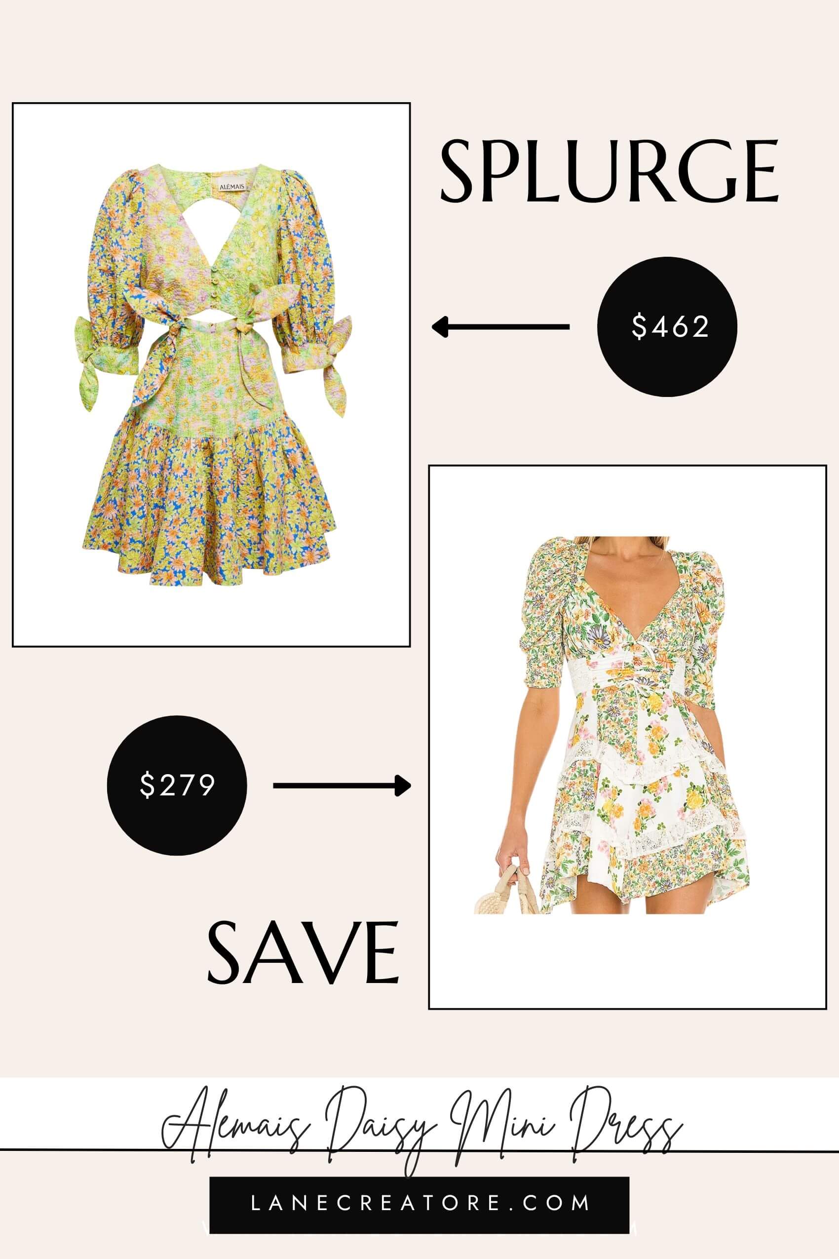 alemais floral mini dress dupe