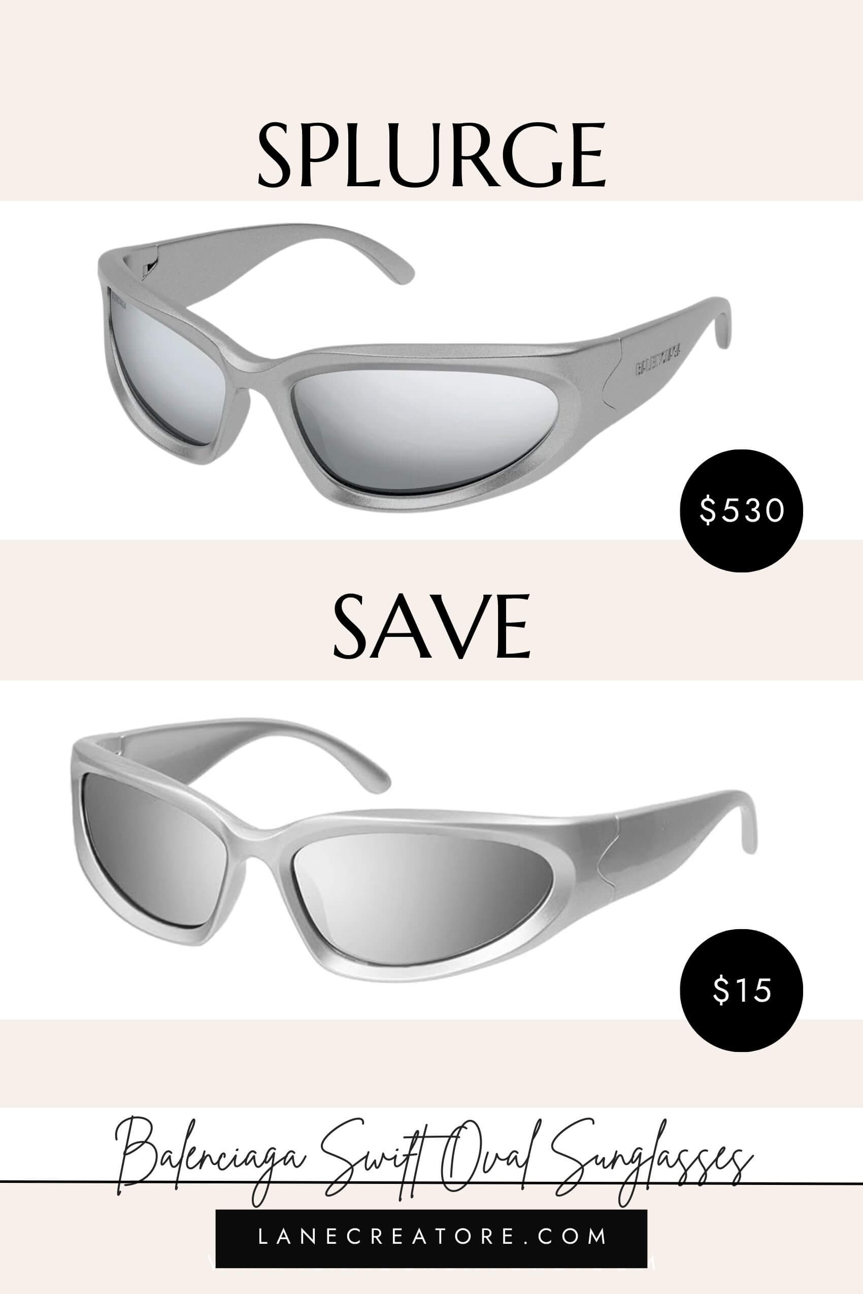 balenciaga silver sunglasses dupe