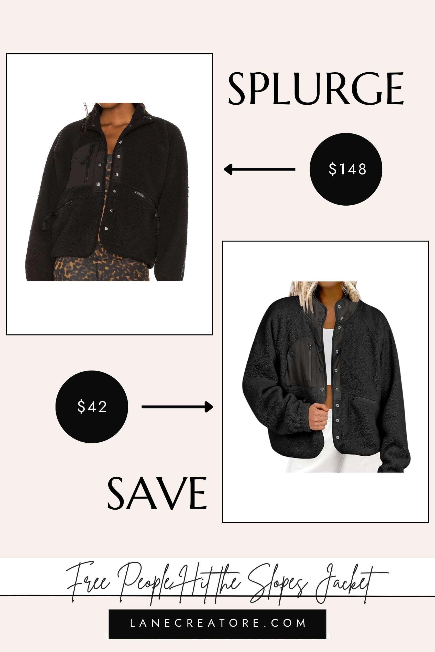 free people hit the slopes fleece jacket dupe