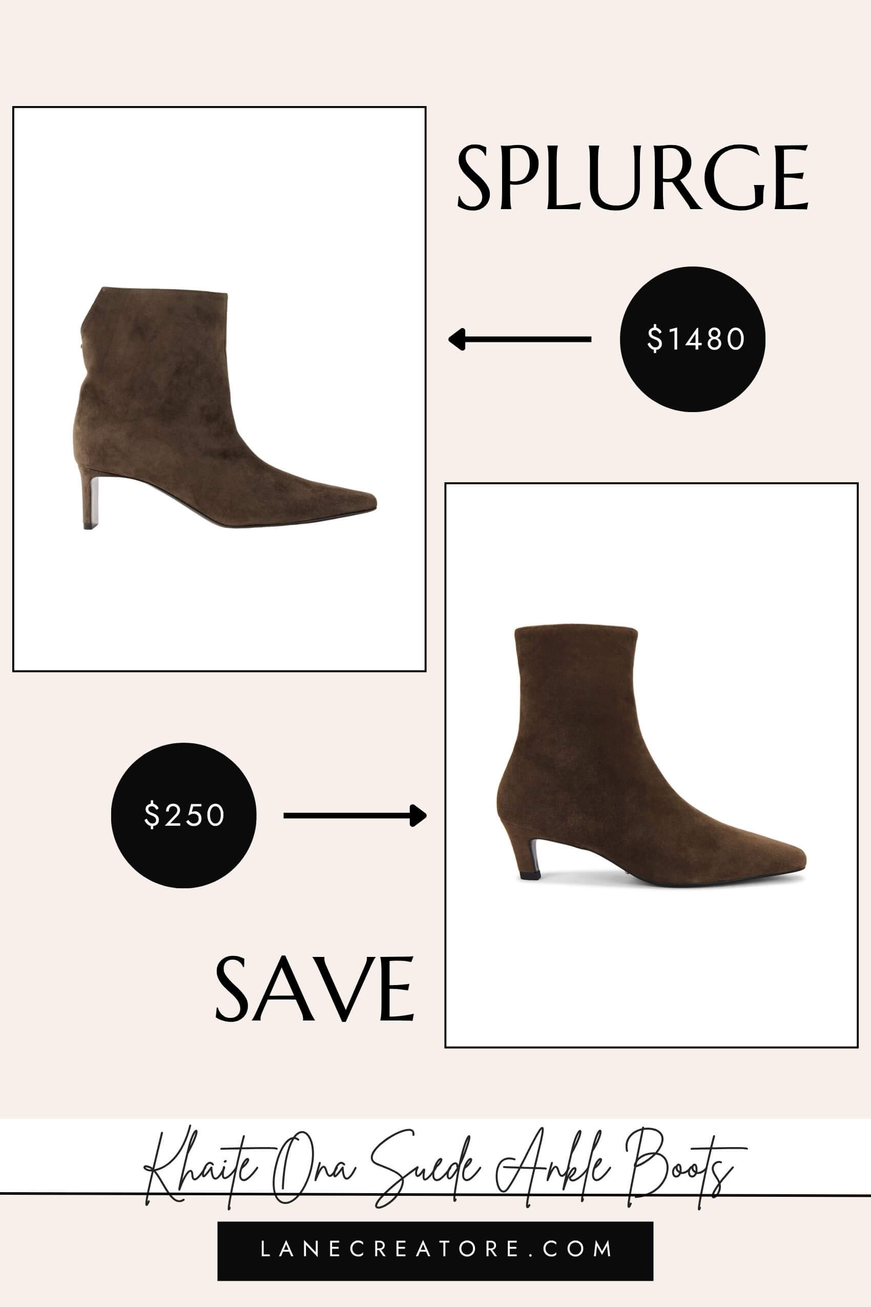 khaite ona suede ankle boots dupe