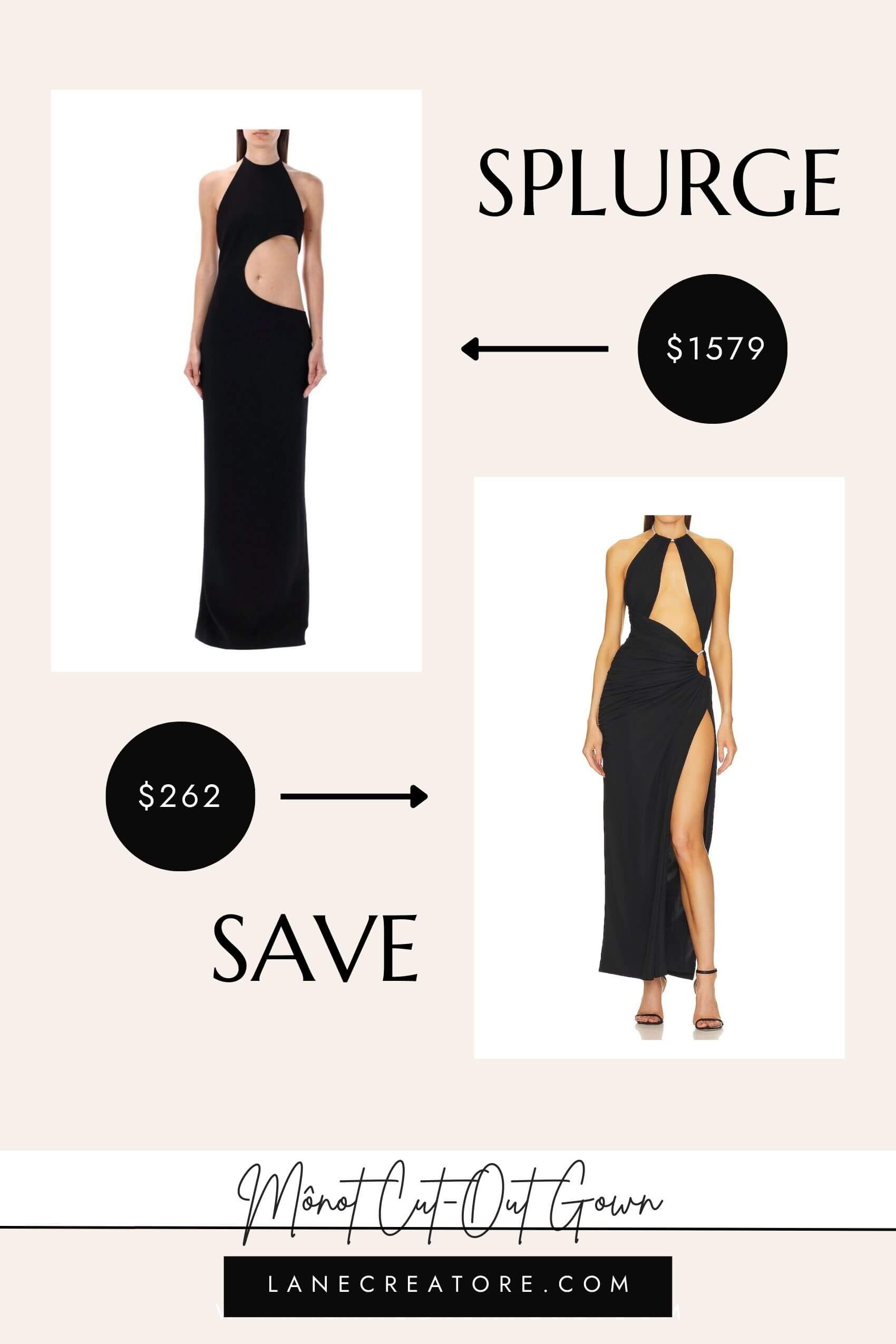 monot cut out dress dupe