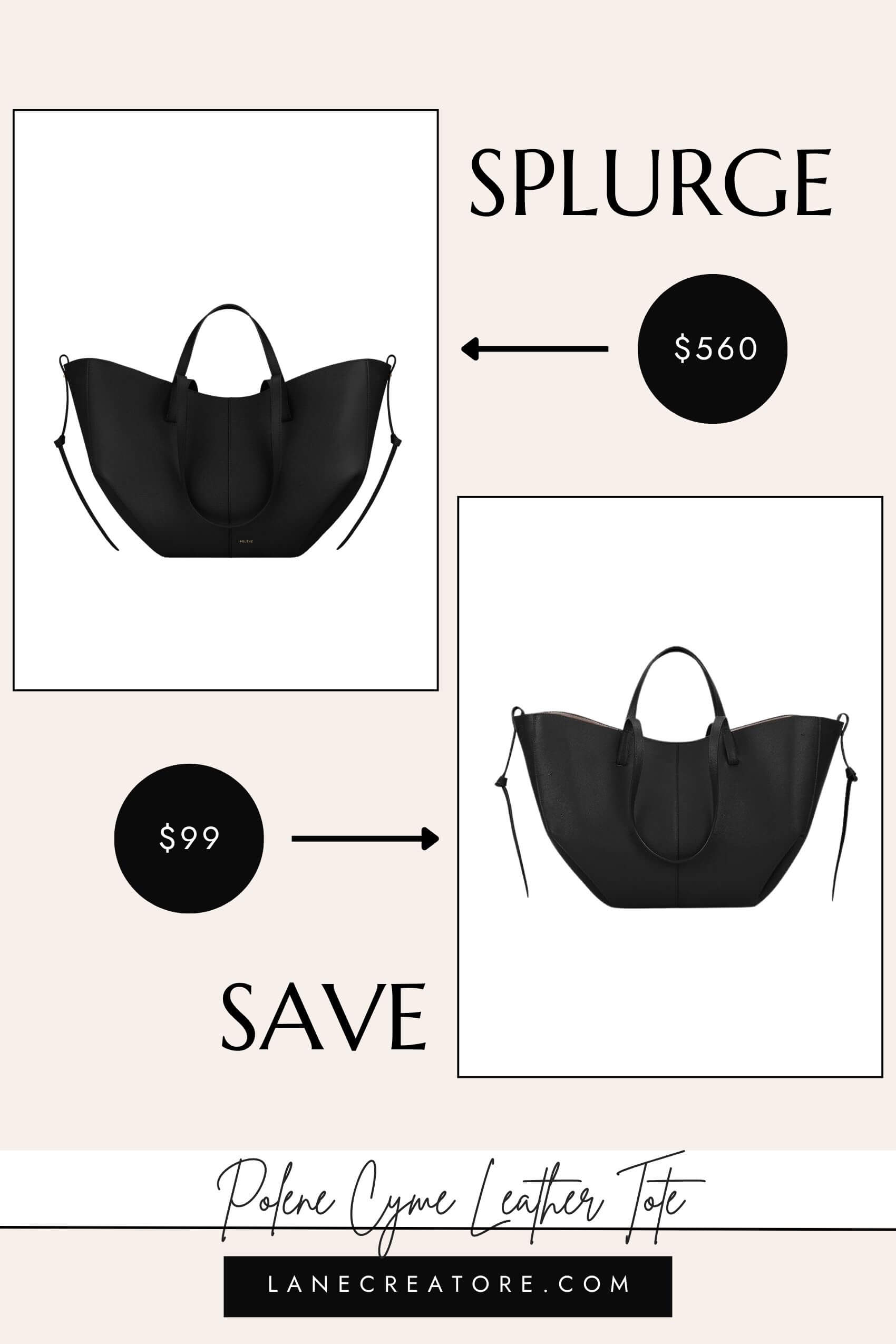 polene cyme leather bag dupe