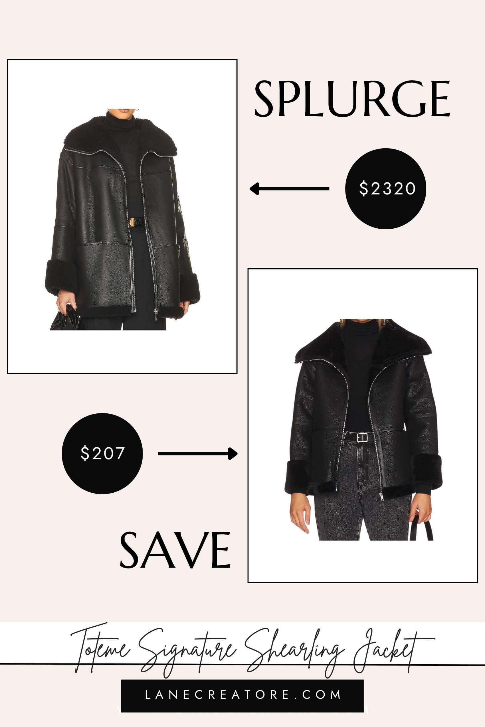 toteme shearling jacket dupe