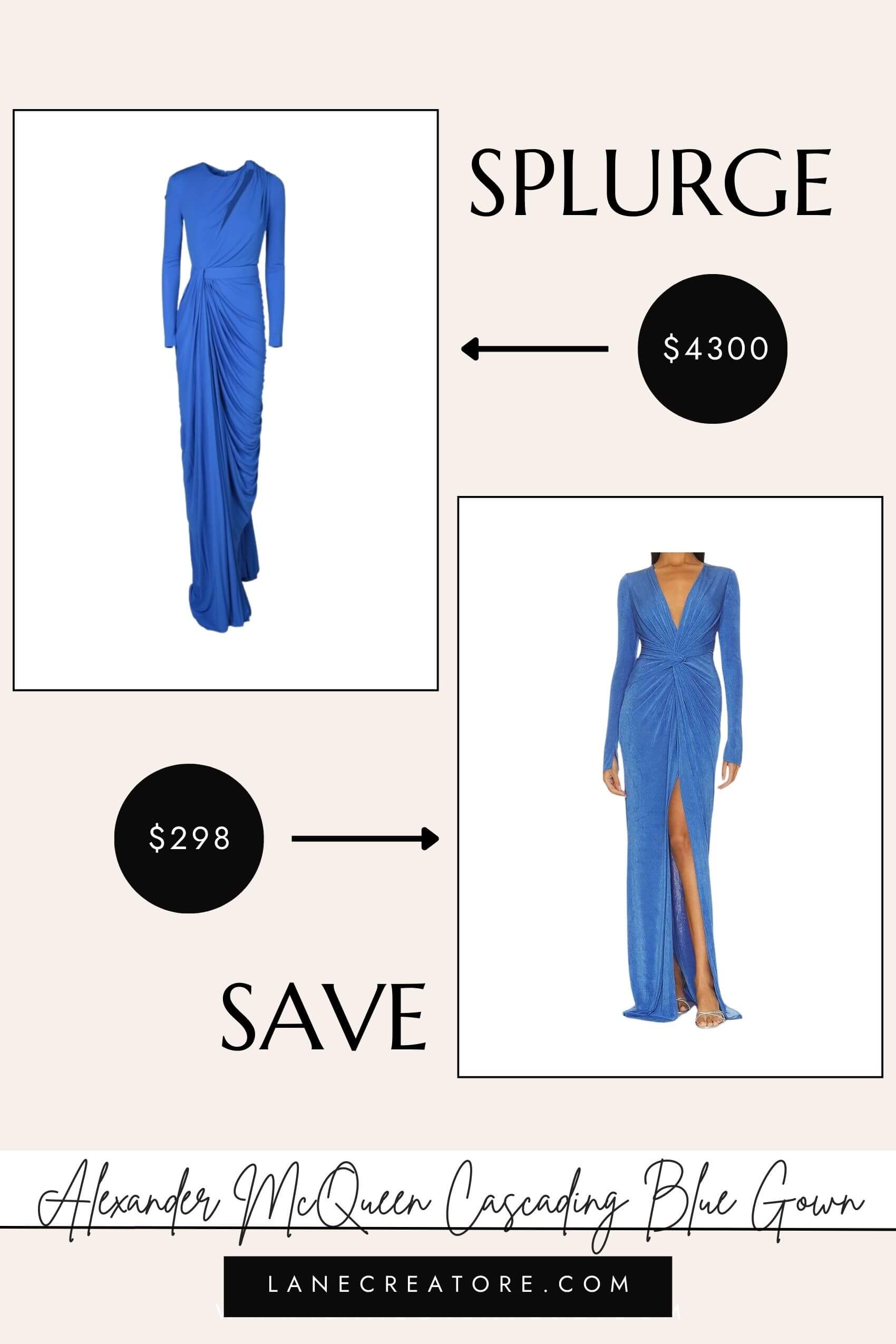 alexander mcqueen blue dress dupe