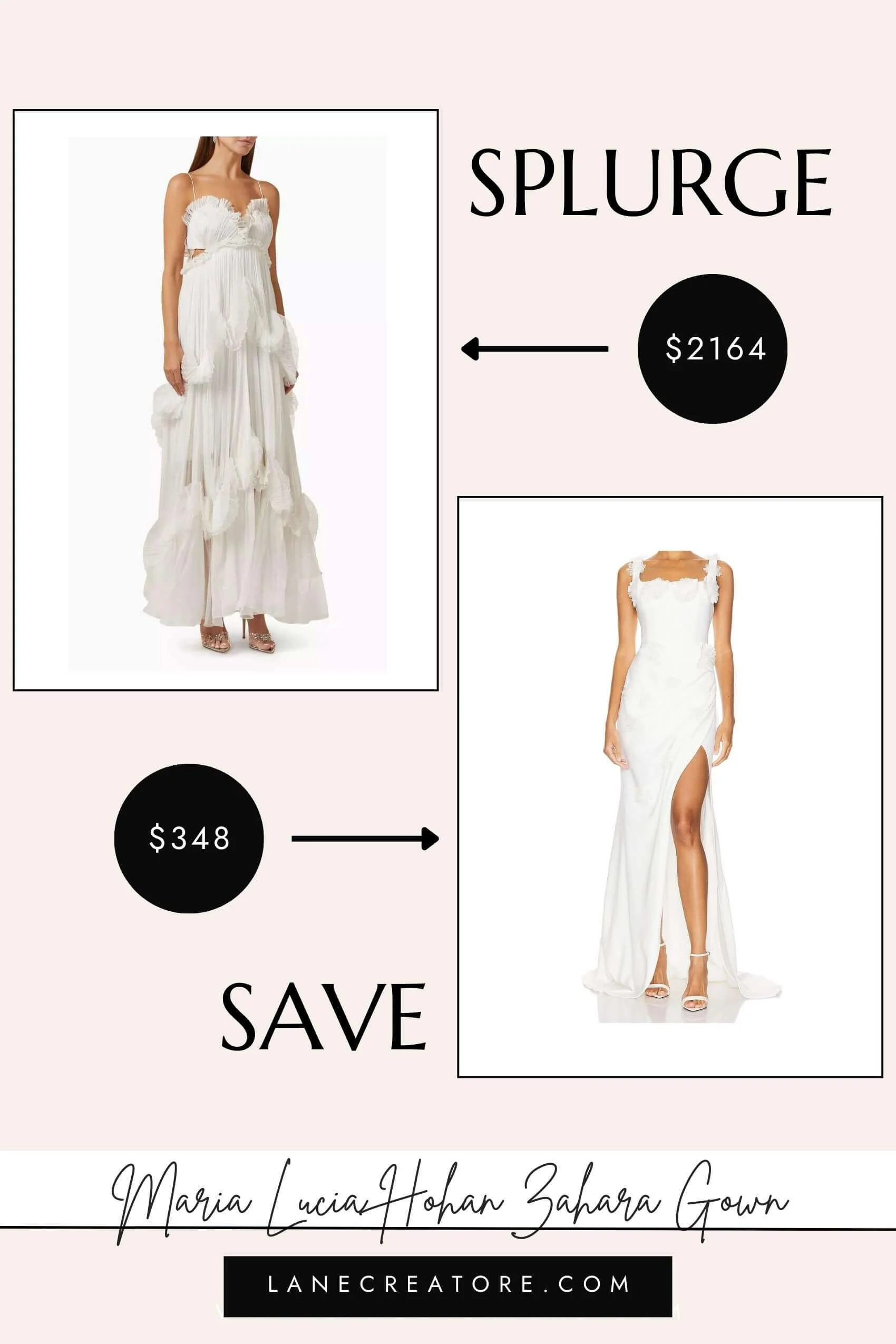 maria lucia hohan white zahara gown dupe