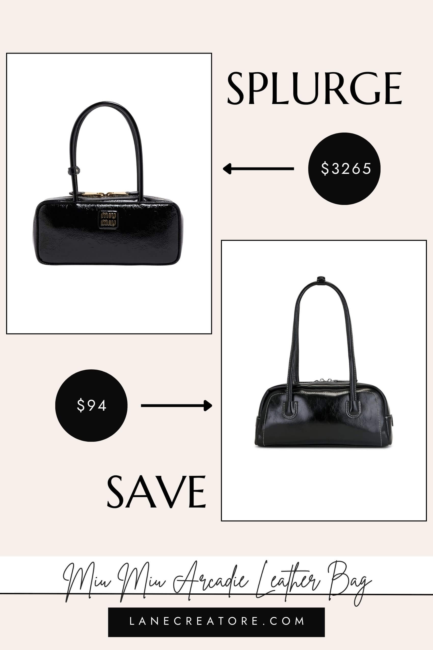 miu miu black leather arcadie bag dupe