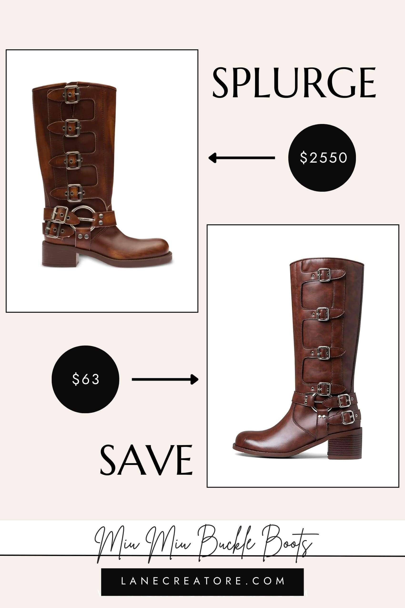 miu miu buckle boots dupe