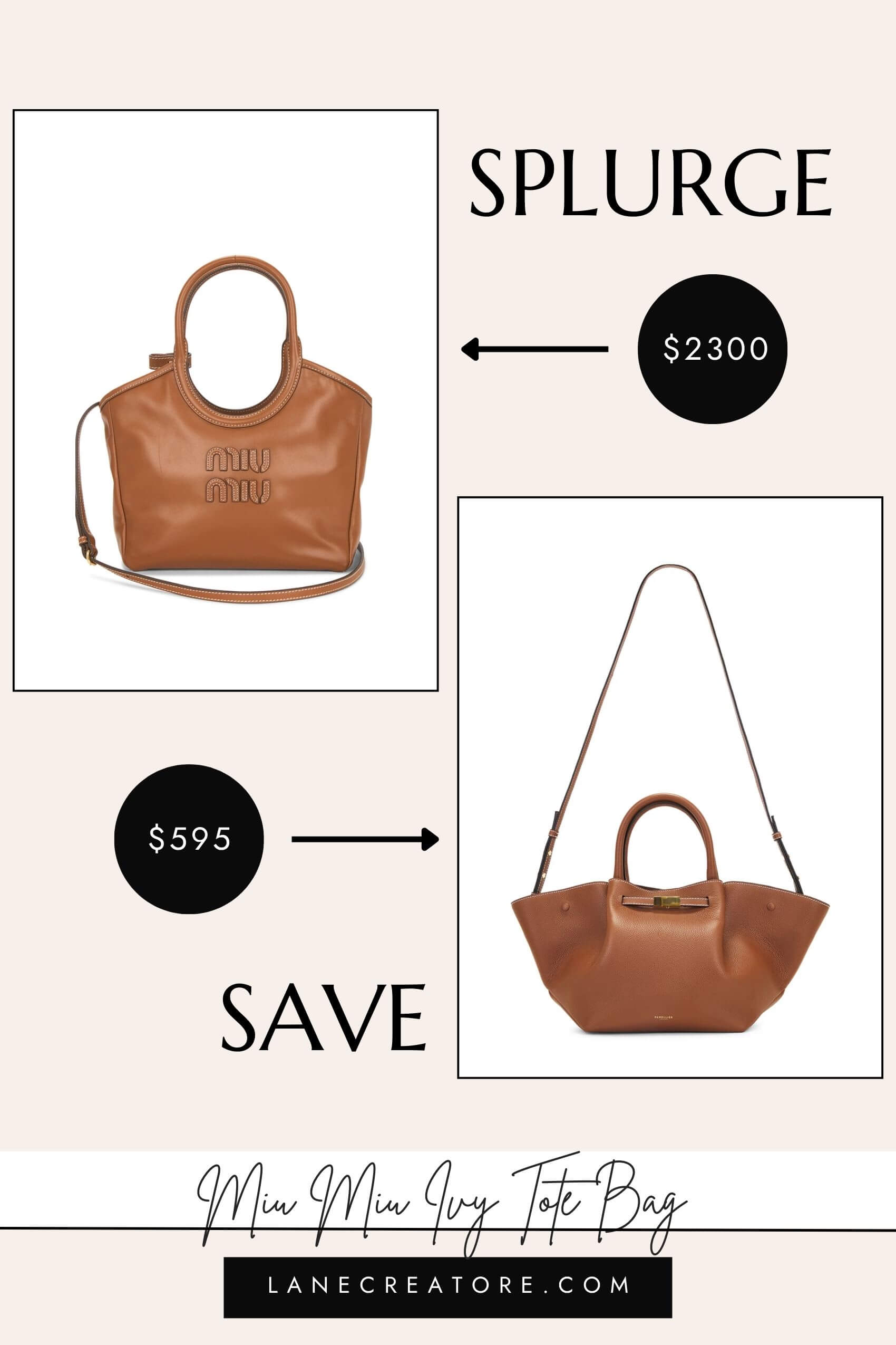 miu miu ivy leather tote bag dupe