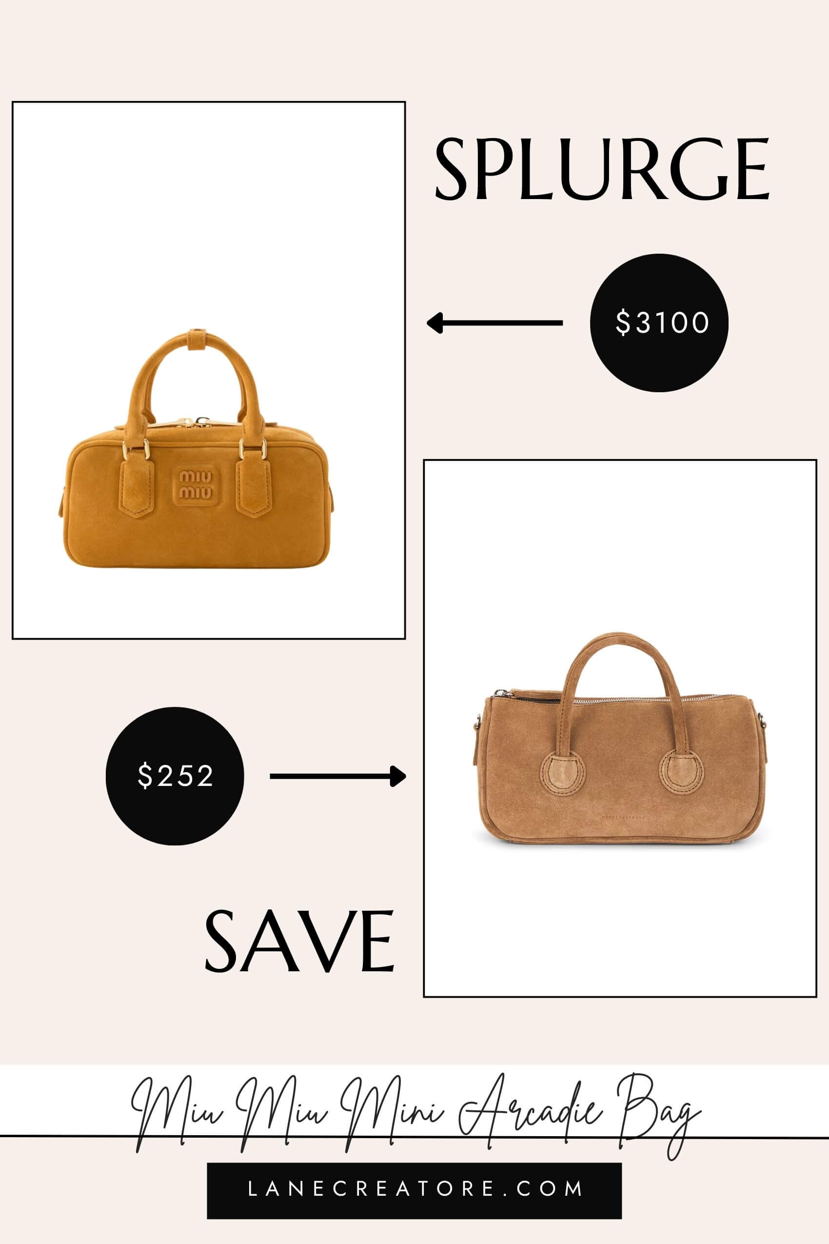 miu miu mini arcadie bag dupe