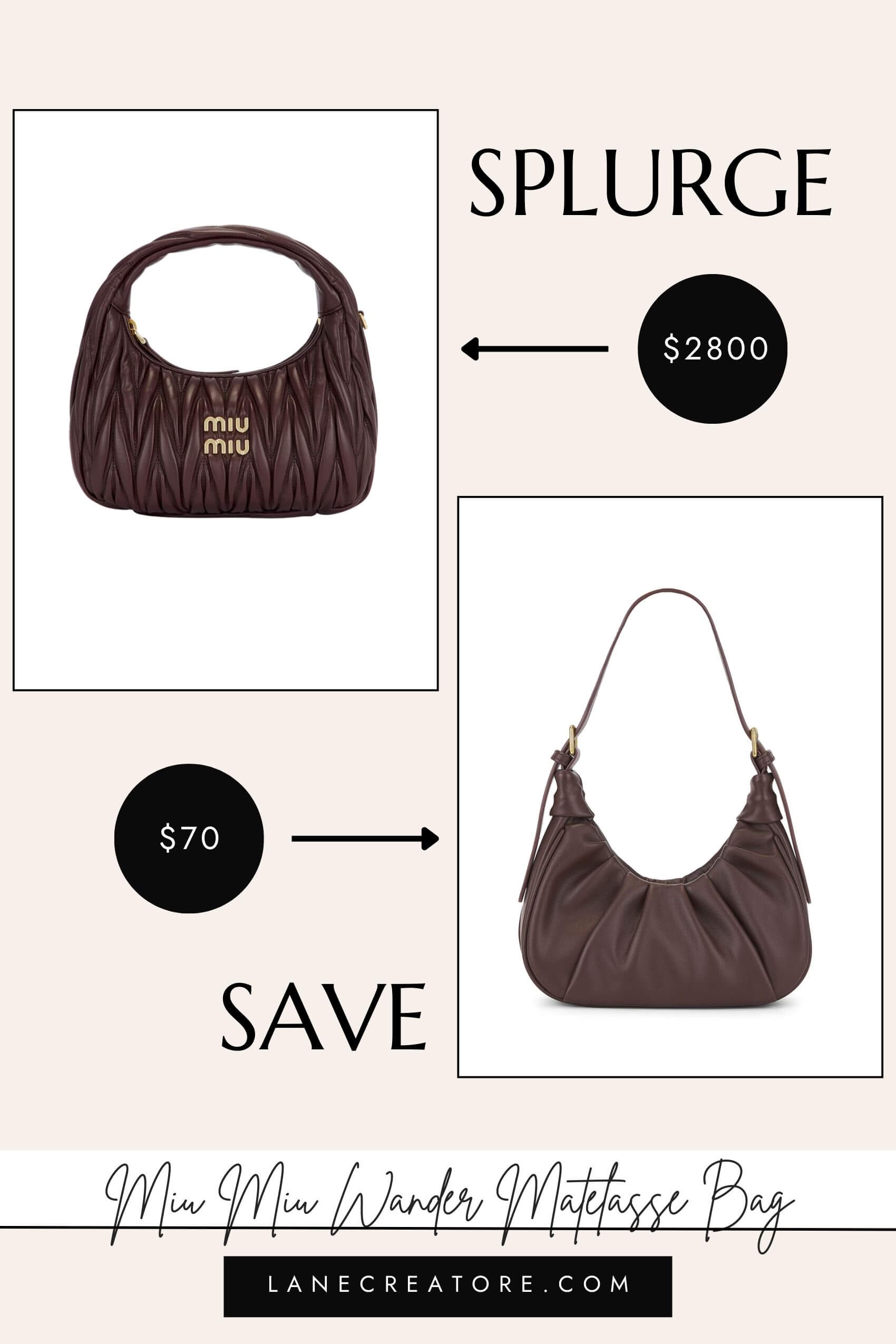 miu miu wander bag dupe