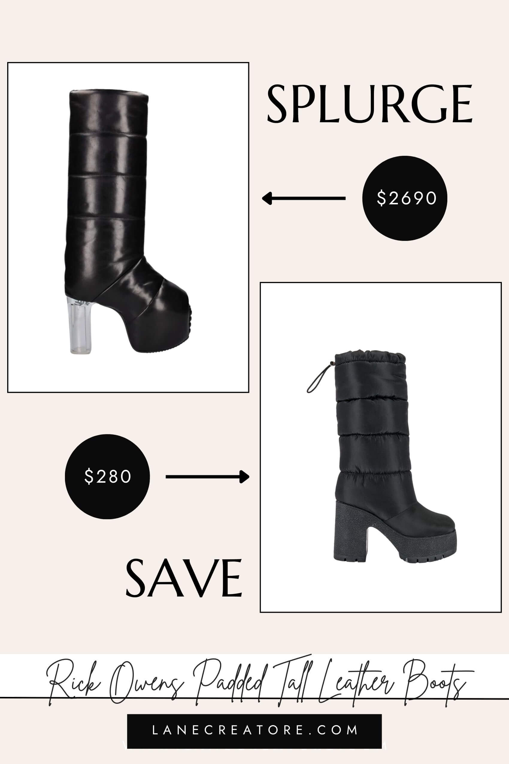 rick owens boots dupe