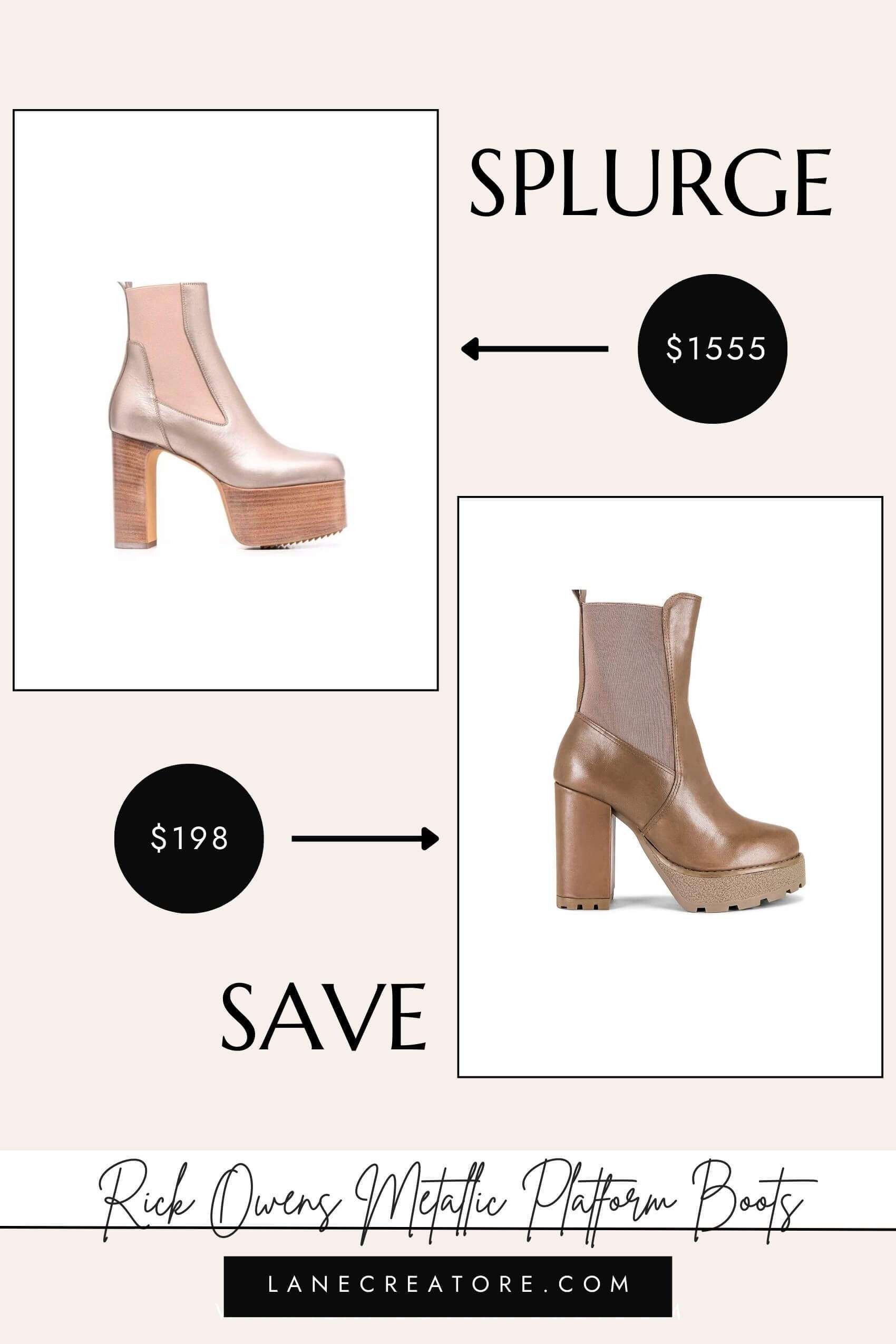 rick owens platform boots dupe