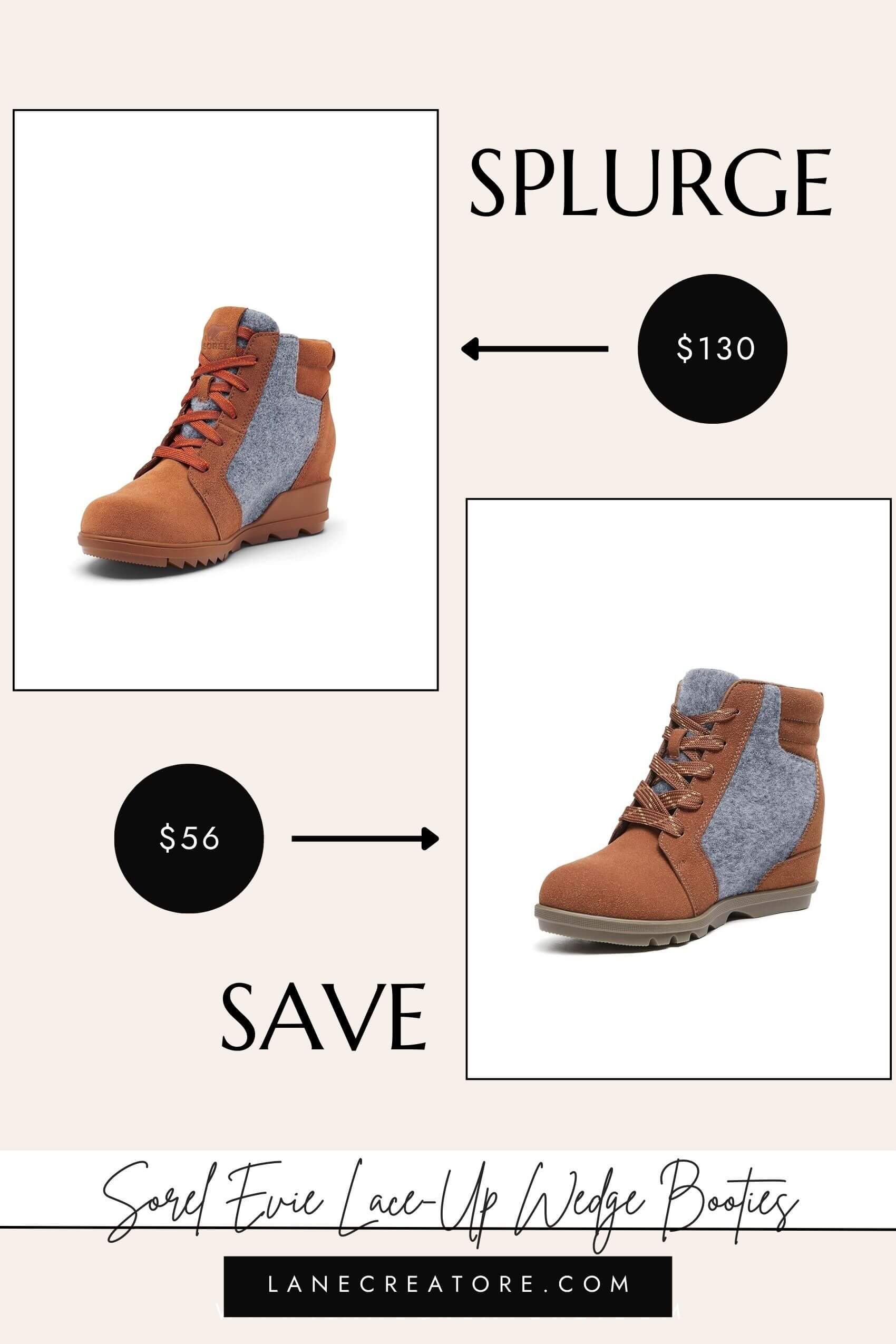 sorel wedge boot dupe