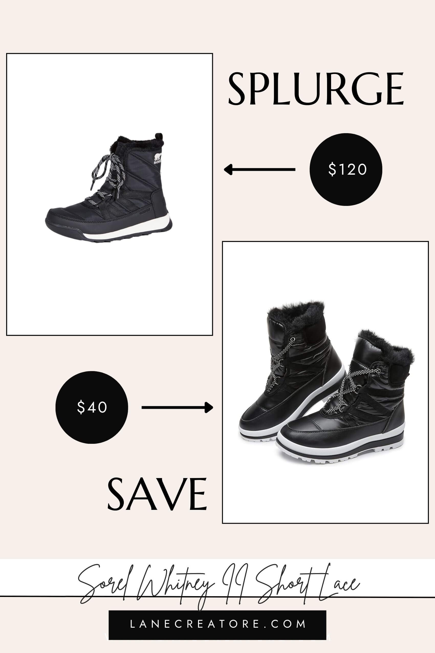 sorel whitney boots dupe
