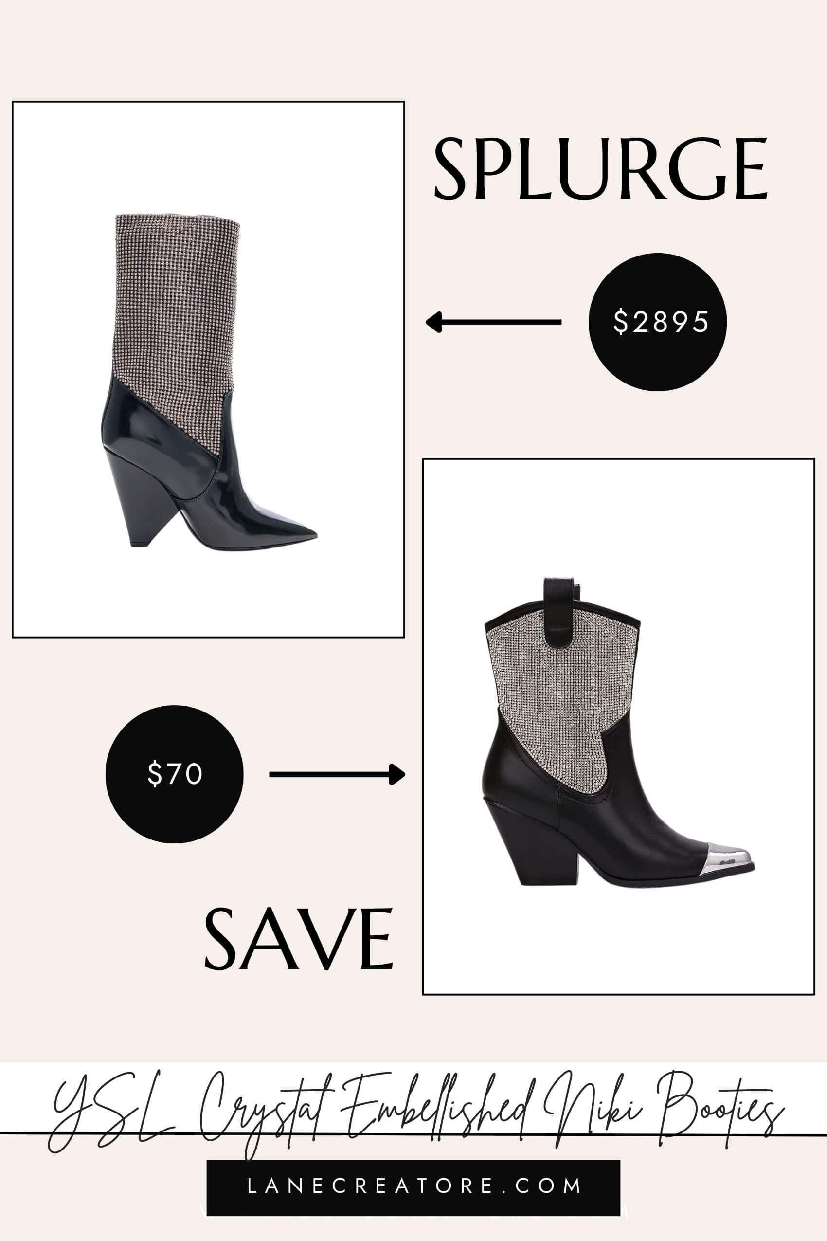 ysl crystal boots dupe