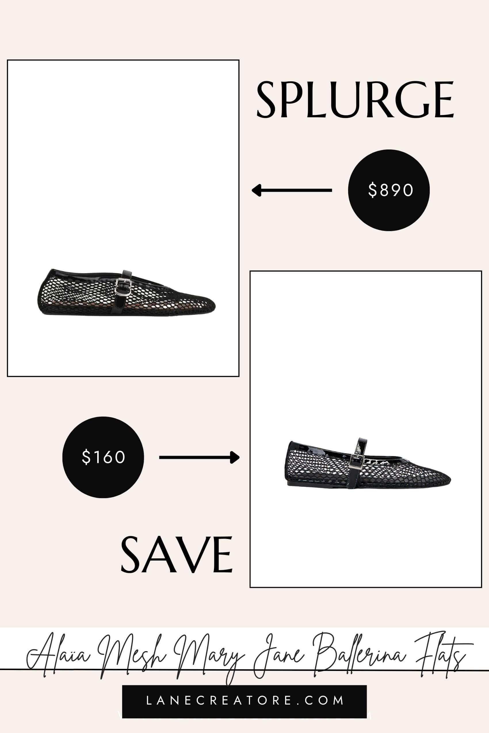 alaia mesh ballet flats dupe