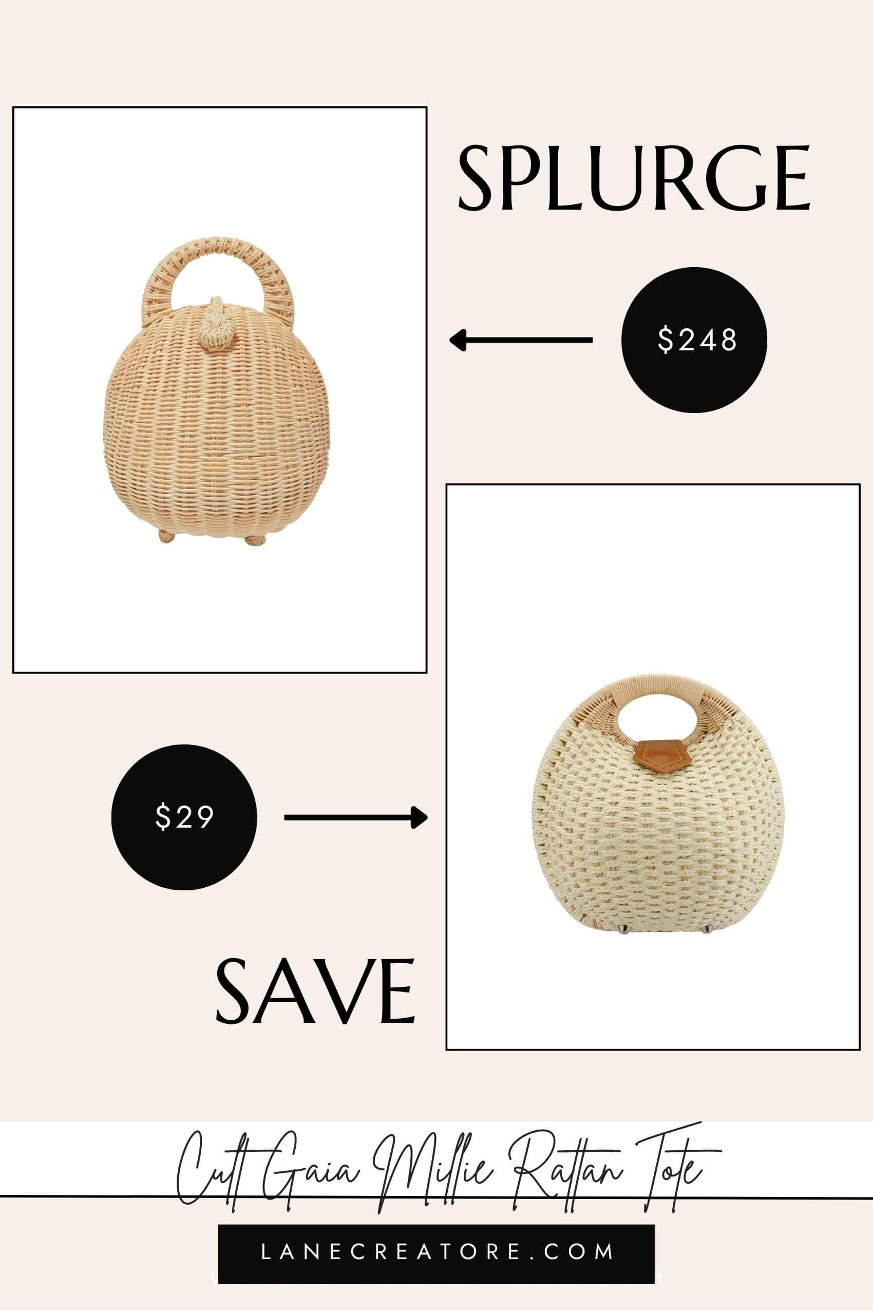 cult gaia rattan bag dupe
