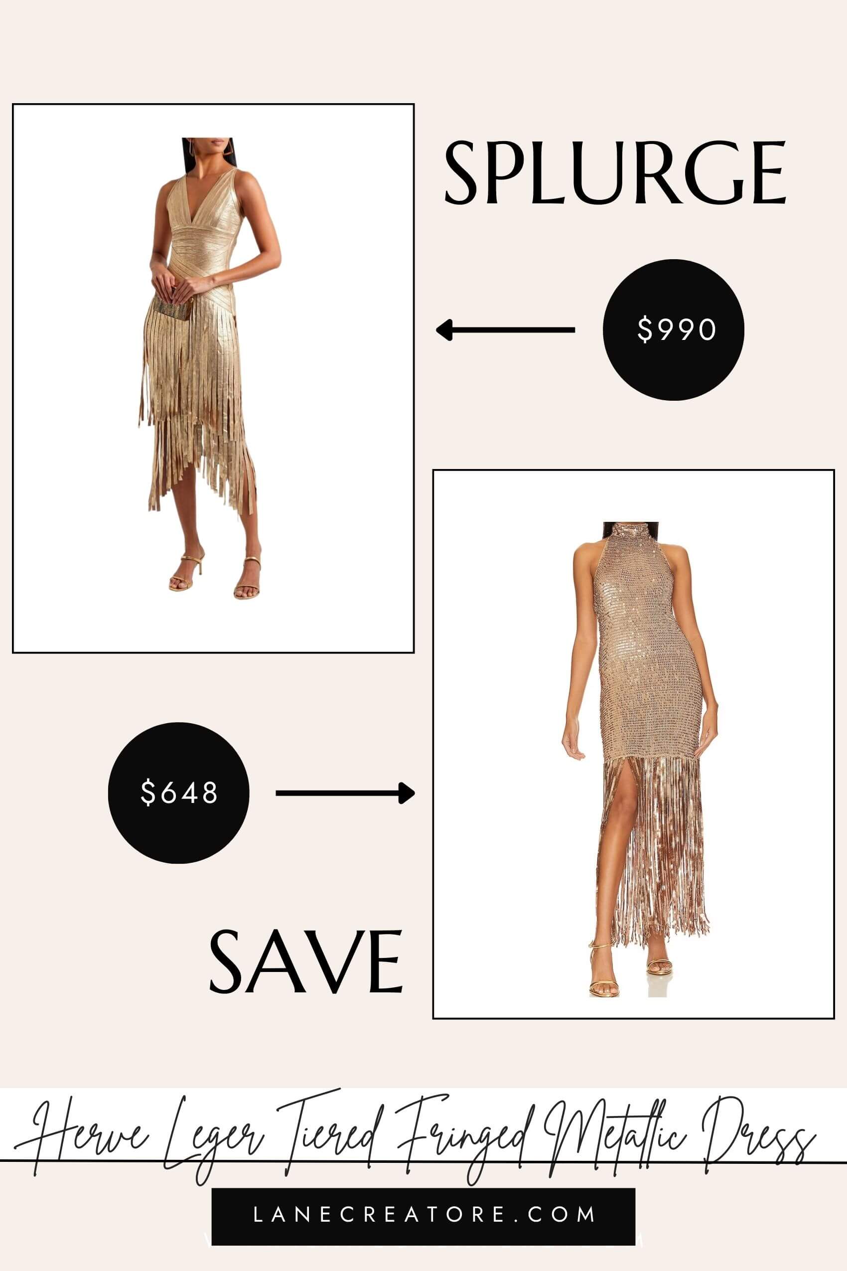 herve leger fringe dress dupe