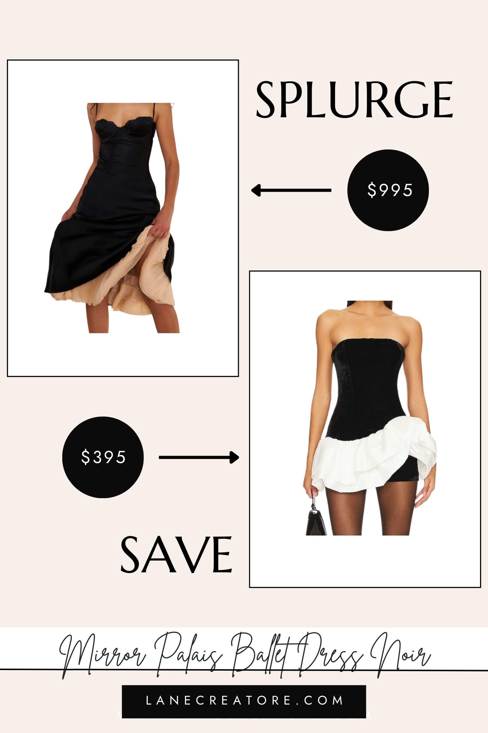 mirror palais ballet dress noir dupe