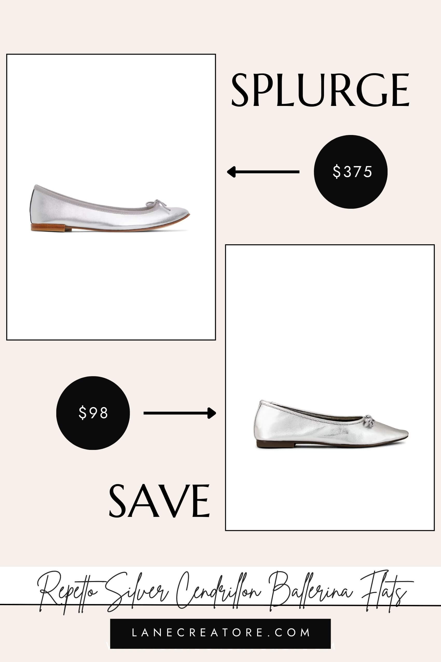 repetto silver ballet flats dupe