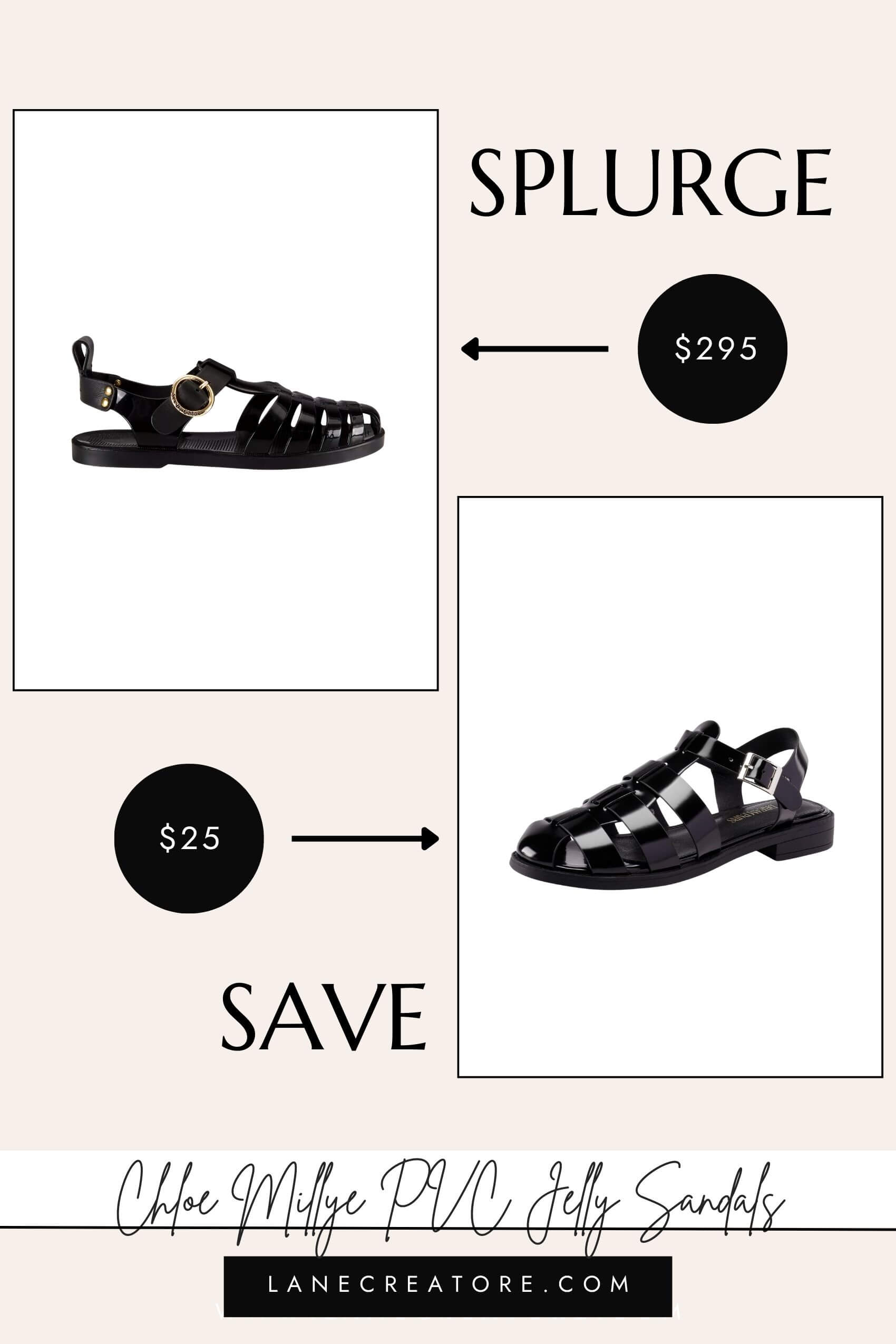 chloe jelly sandals dupe