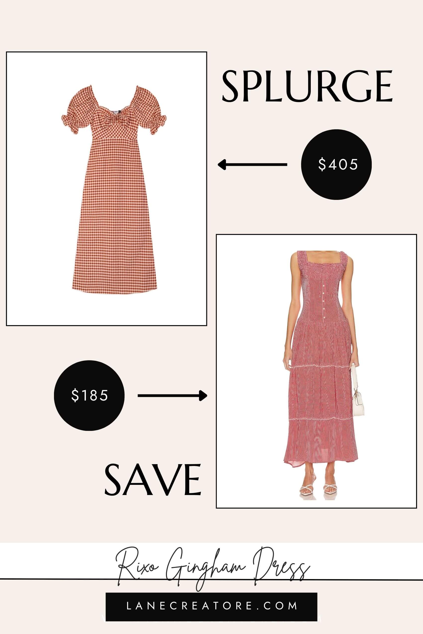 rixo gingham dress dupe
