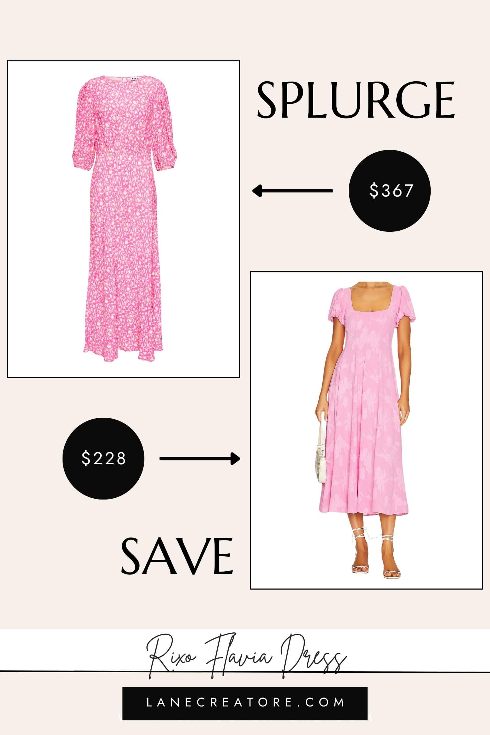 rixo pink dress dupe