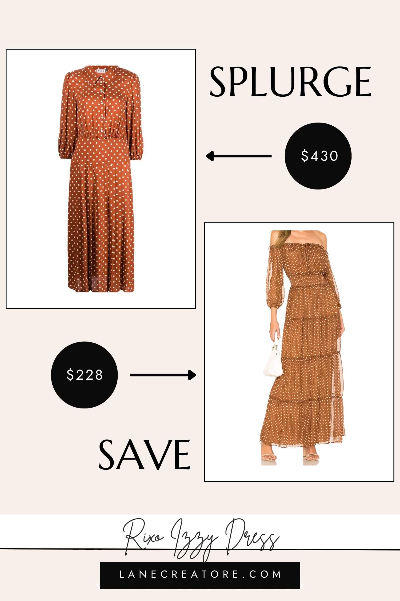 rixo polka dot dress dupe