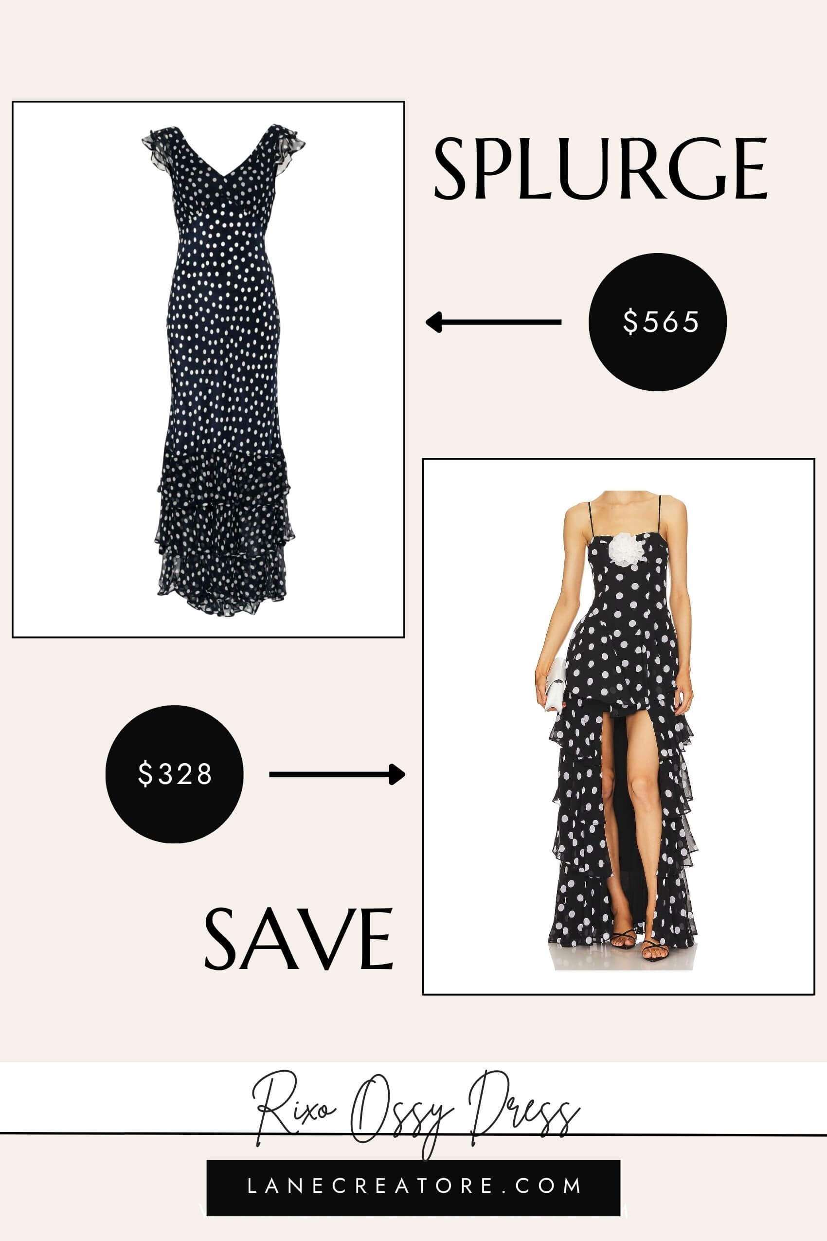 rixo polka dot dress dupe