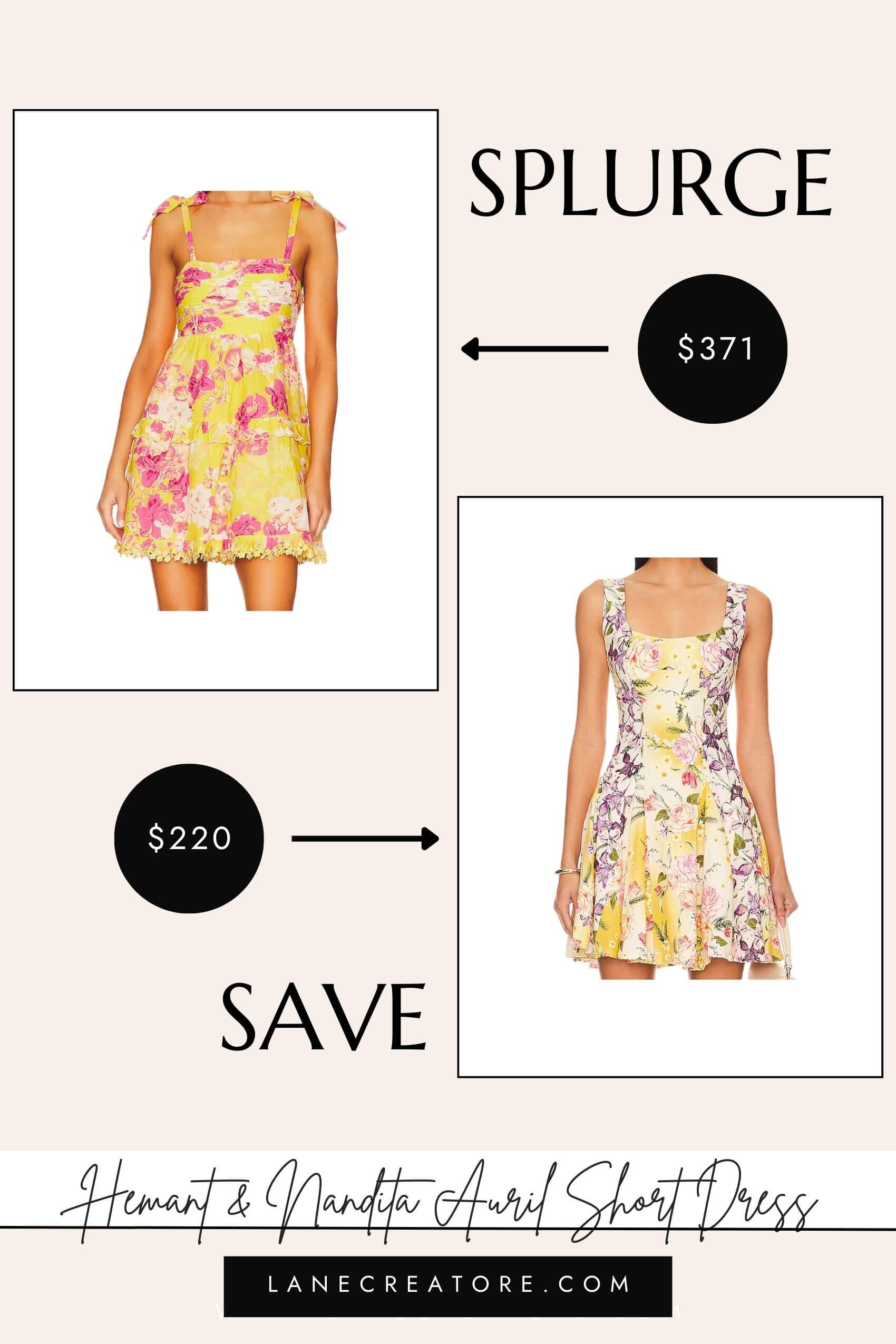 hemant and nandita floral mini dress dupe