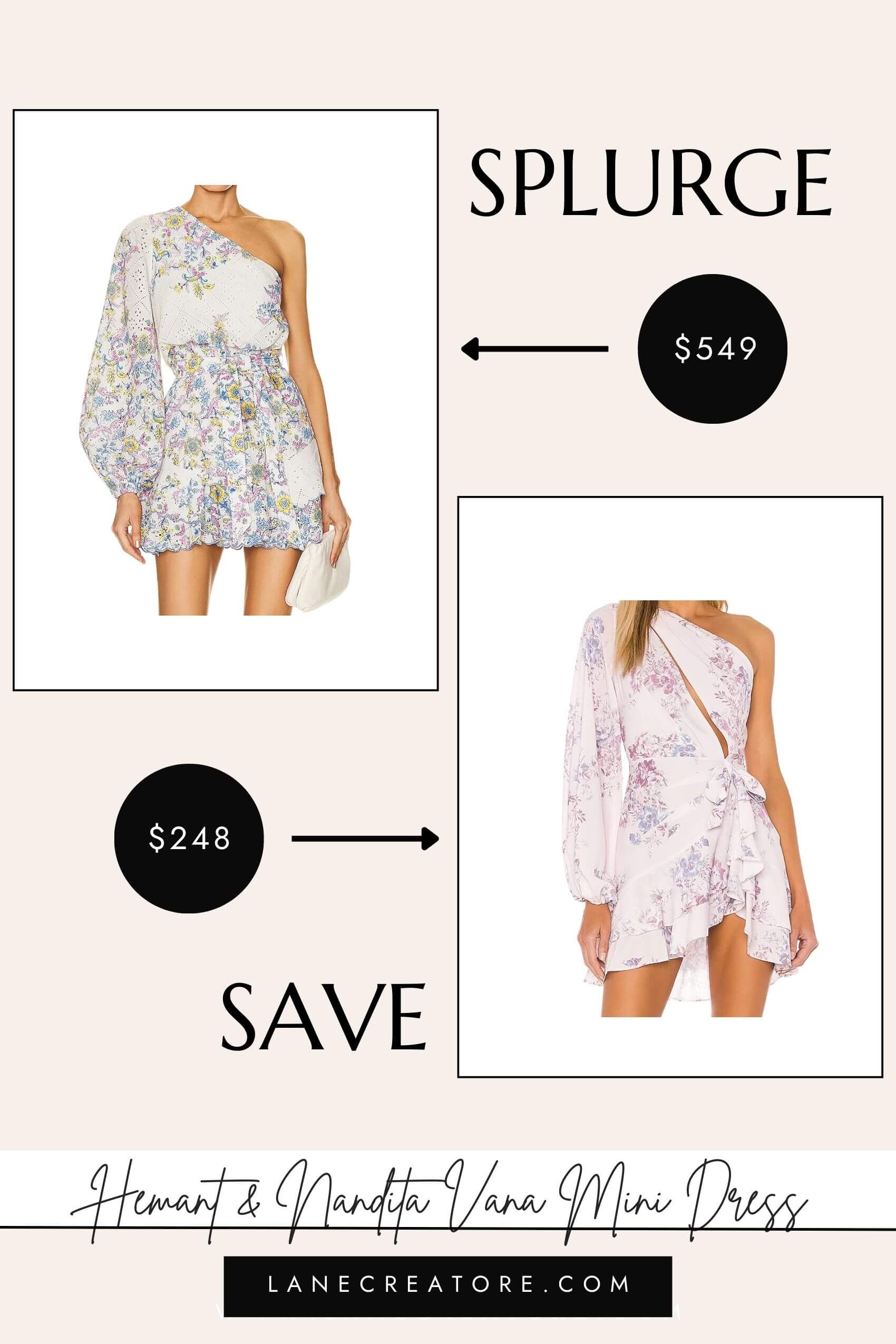 hemant and nandita one shoulder dress dupe