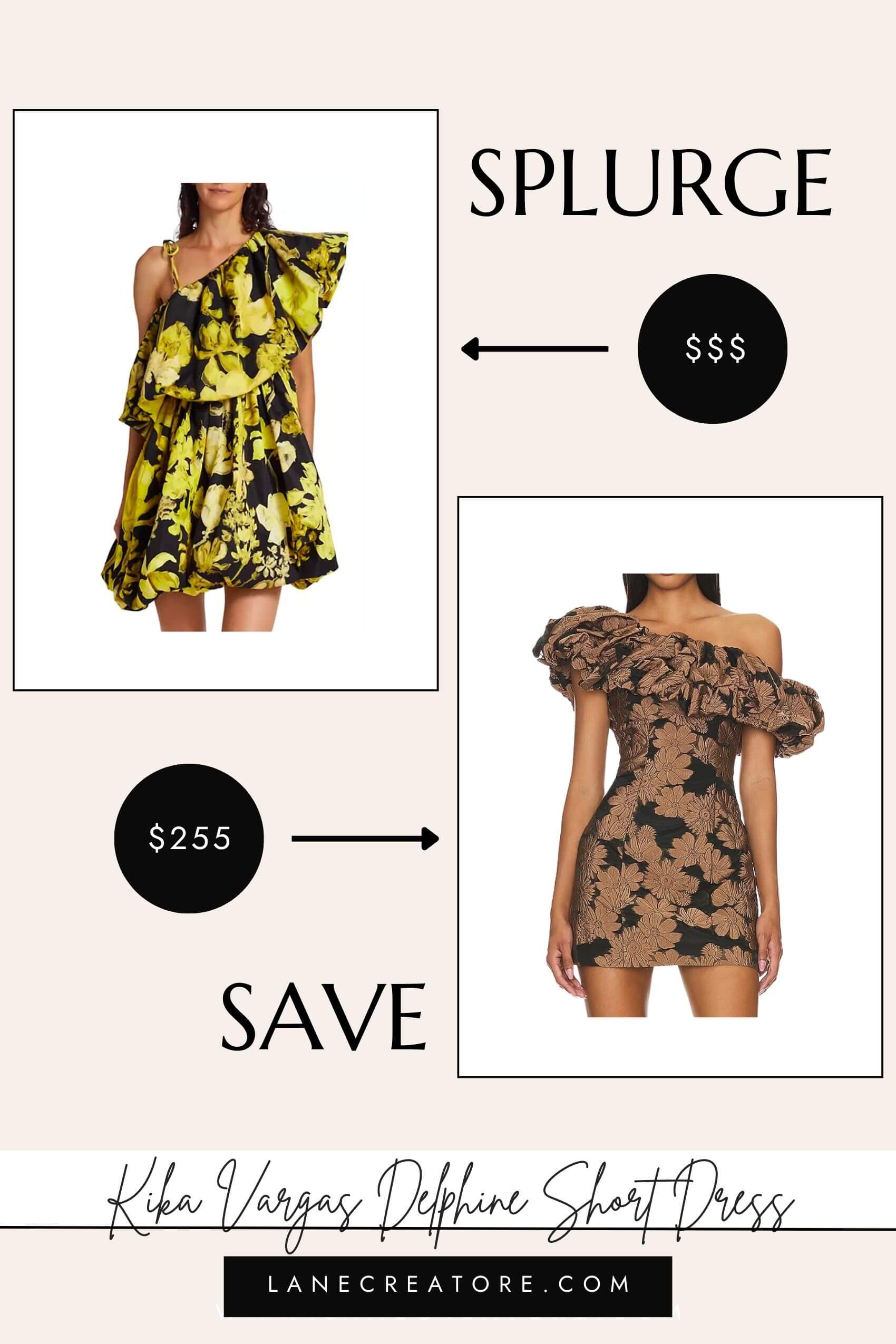 kika vargas one shoulder dress dupe