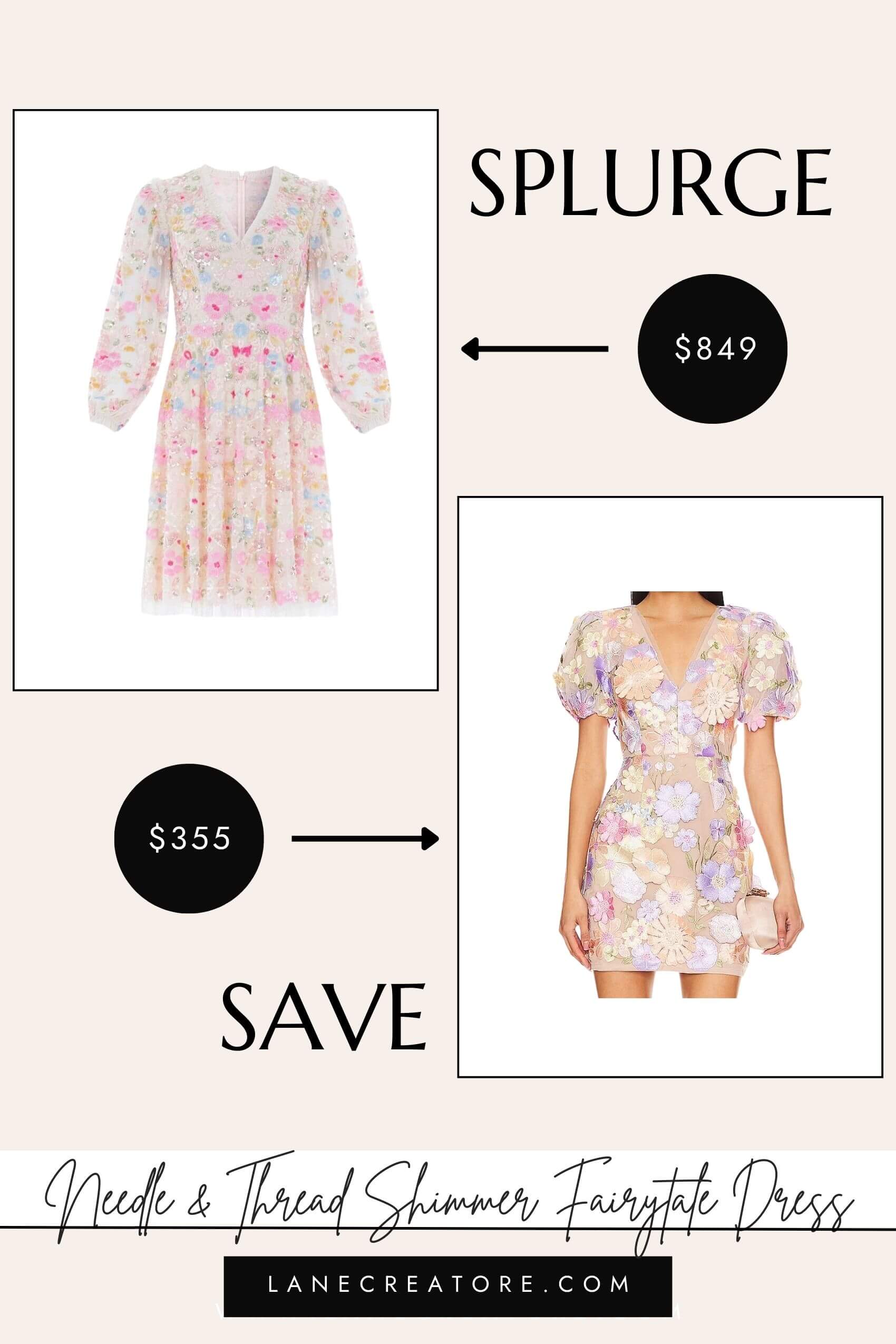 needle and thread mini dress dupe