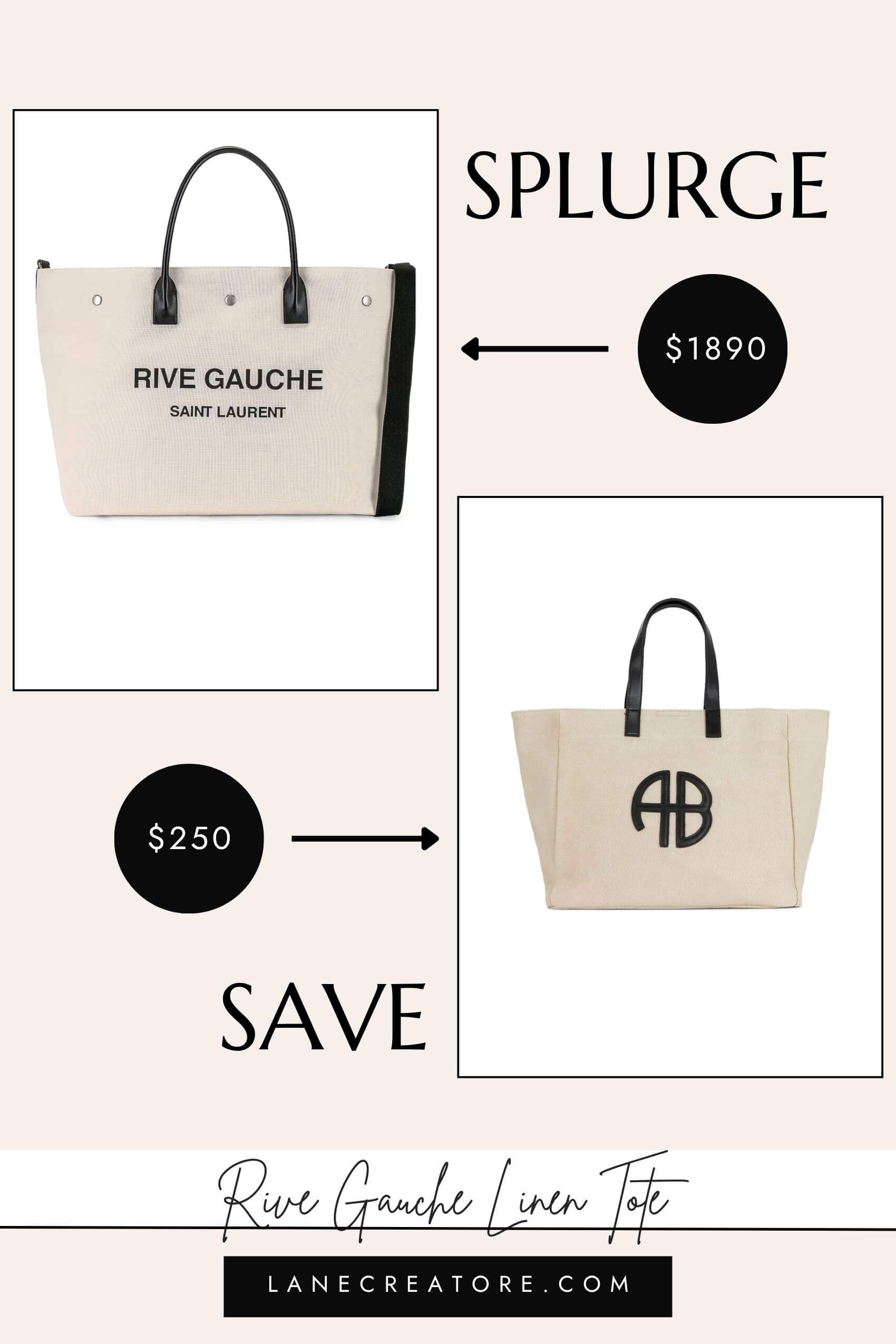 rive gauche linen tote dupe