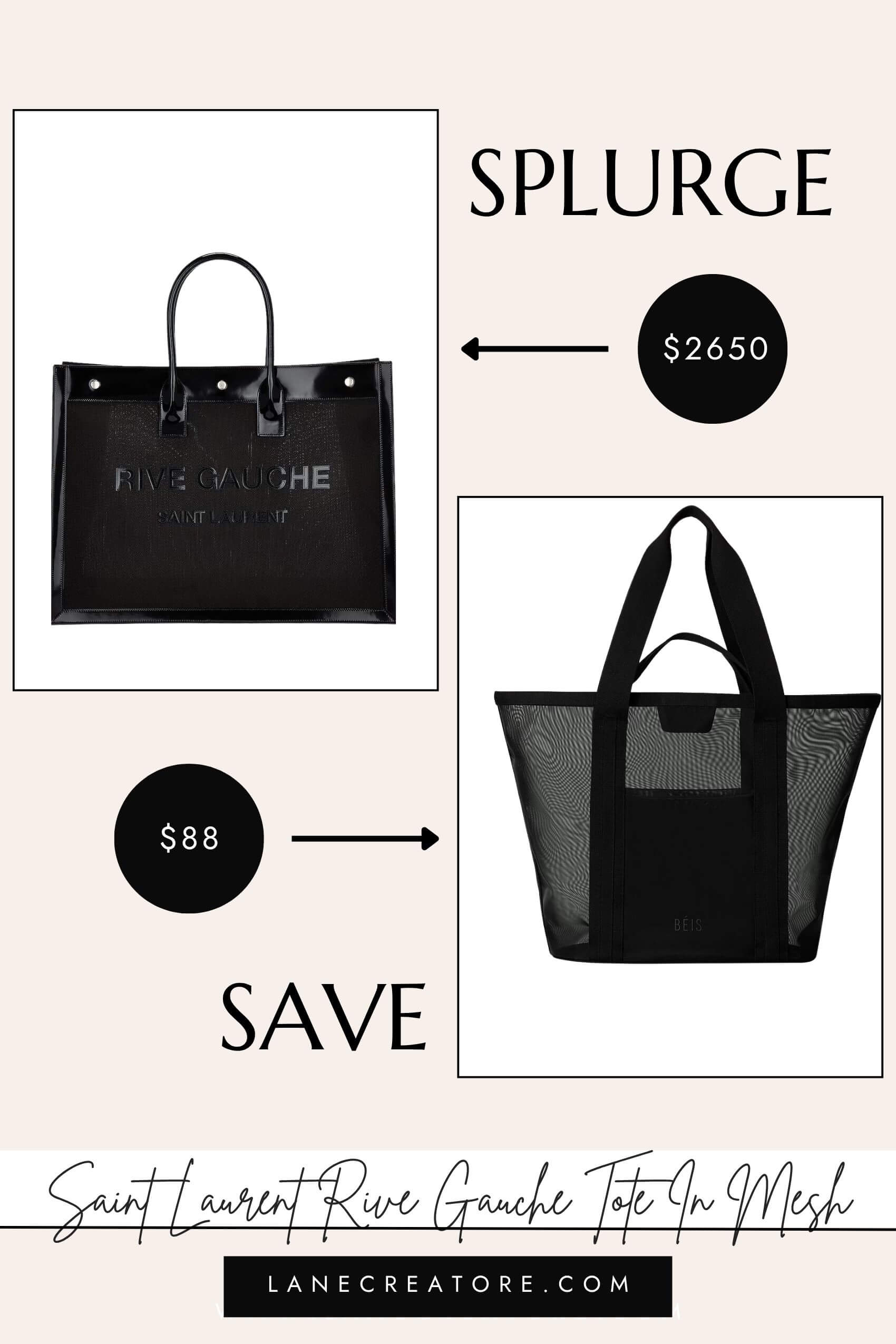 rive gauche mesh tote dupe