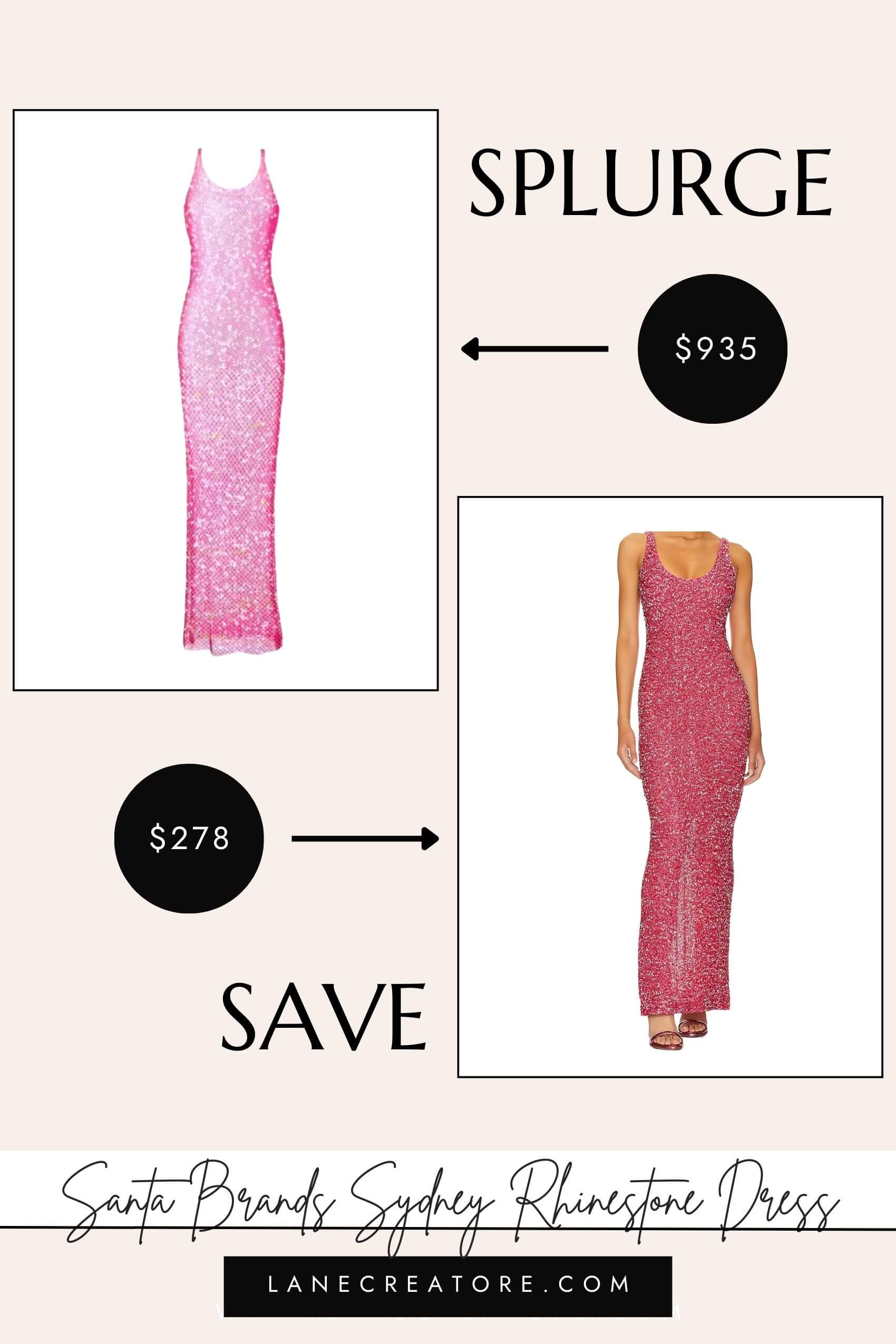 santa brands pink dress dupe